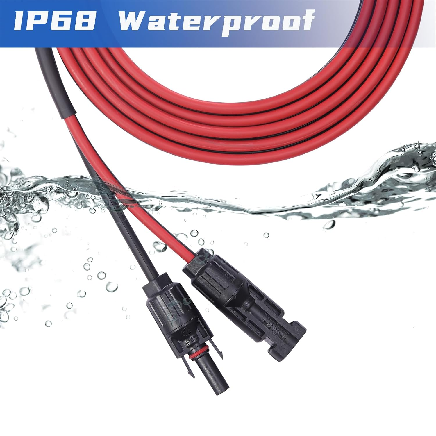 Solar Cable 20 Feet 2X12 AWG Twin Wire Extension with Female and Male Connectors, Panel Cable Wire & Adaptor for Home, Shop and RV Panels image number 5