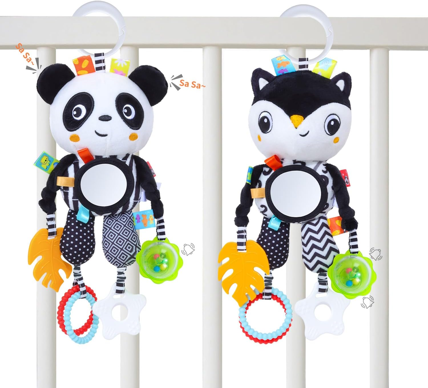 High Contrast Baby Toys,Black and White Hanging Toys,Car Seat Stroller Toys Newborn Boys and Girls 0 3 6 9 12 Months image number 5