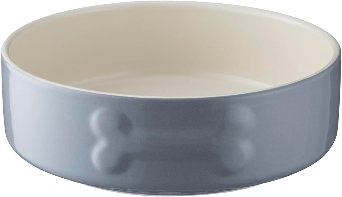 Mason Cash Cane Lettered Stoneware Dog Bowl, 400Ml, Beige 28483, White, One Size