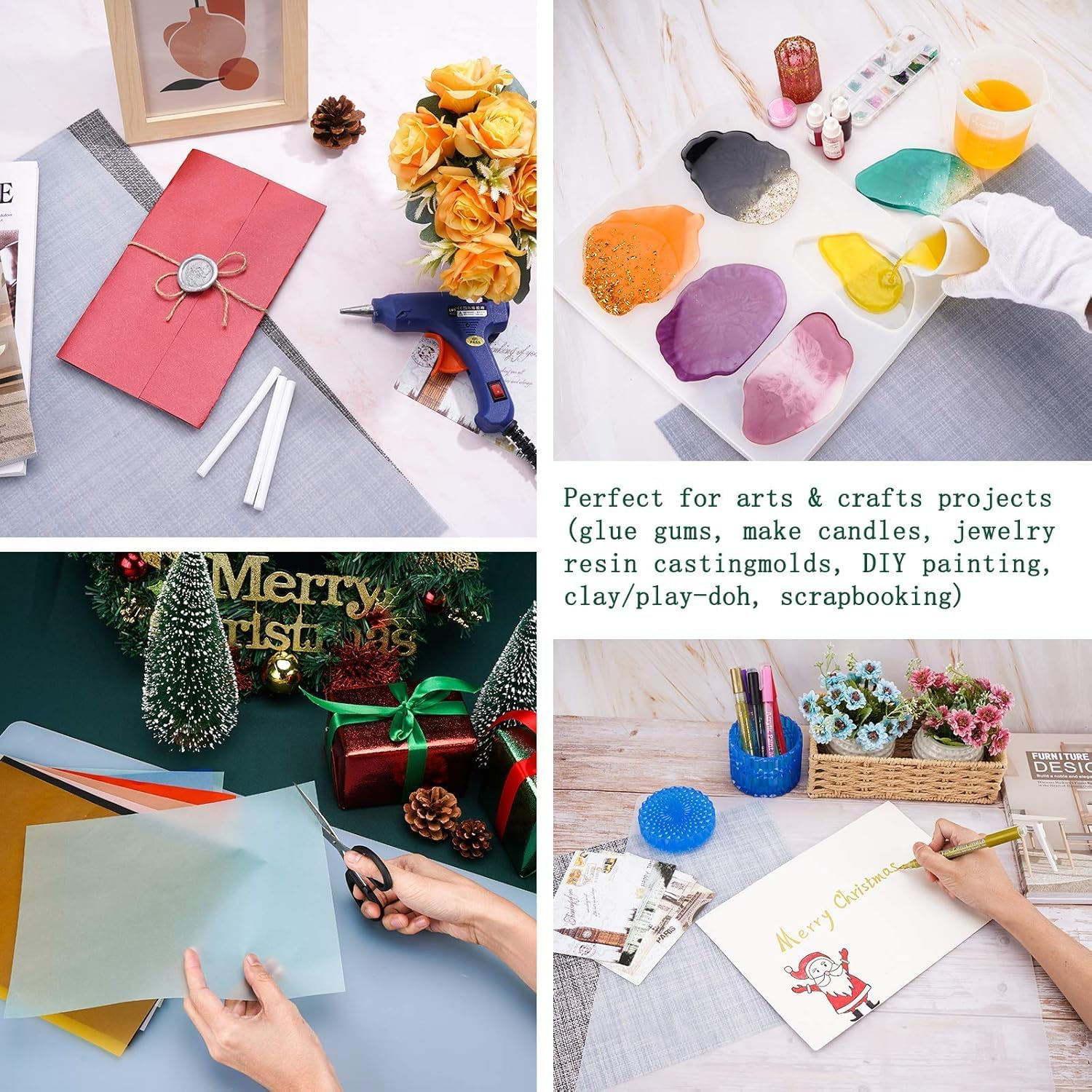 Mat Transparent 70 X 50Cm X 1.4Mm, Silicone Crafting Sheet, Countertop Protector, Placemat Large Table Mat, Nonstick Nonskid Heat-Resistant - Black image number 5