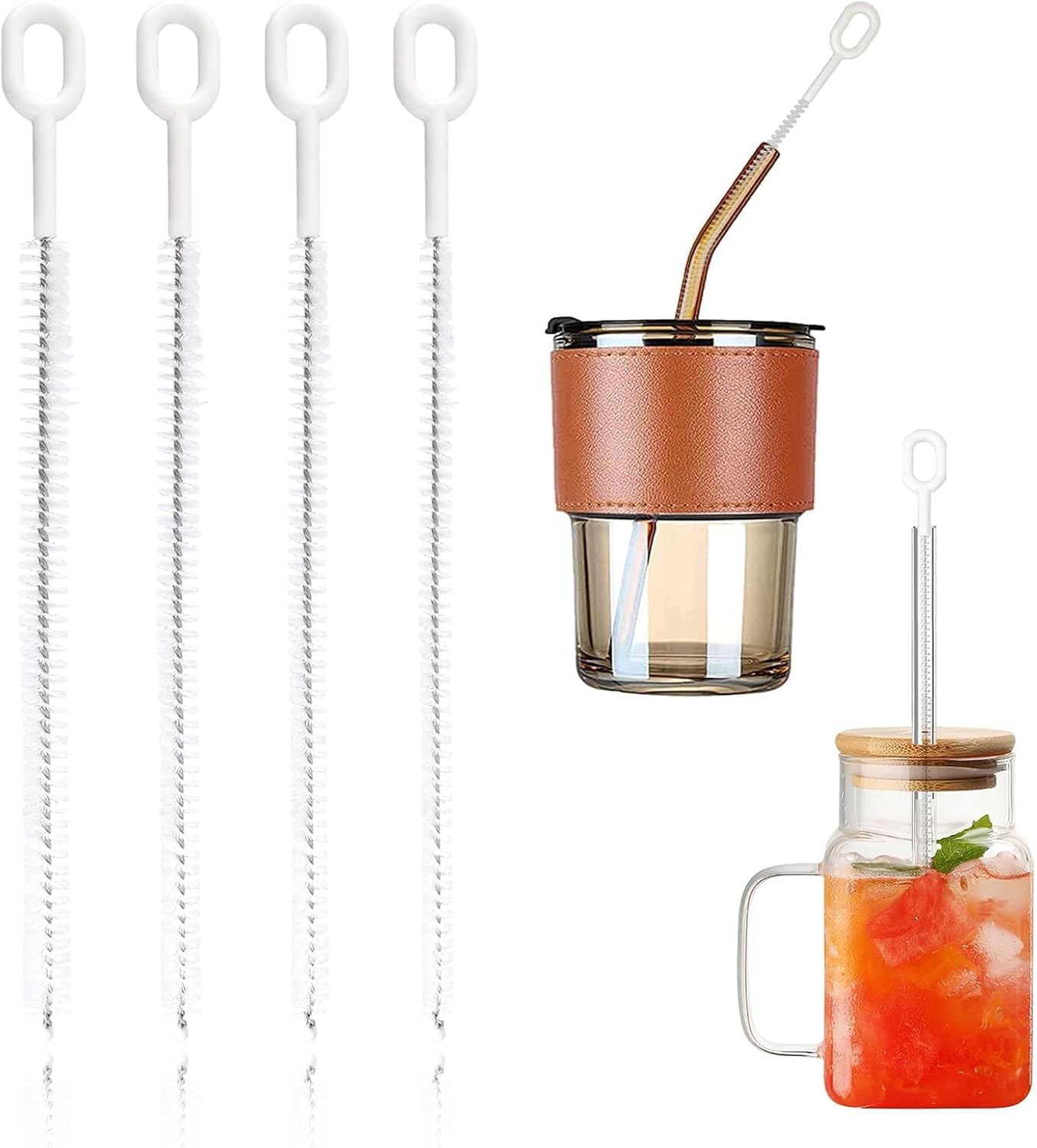 Bangbobi Stainless Steel Straw Cleaning Brush, Long Cleaning Brush with Full Bristles - Pack of 4 image number 3