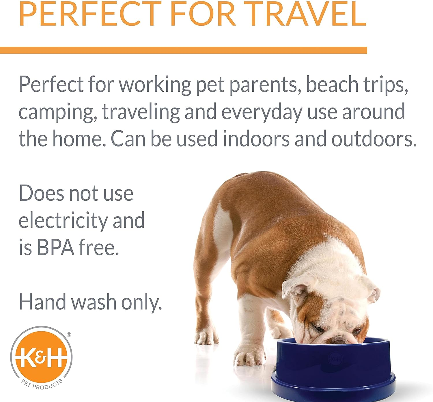 K&H Pet Products Coolin' Pet Bowl Cooling Dog Bowl Pet Water Dish for Large Medium Small Breed Dogs & Cats, Indoor/Outdoor Insulated Ice Cold Dog Bowl - Cooler Blue 96 Ounces image number 3