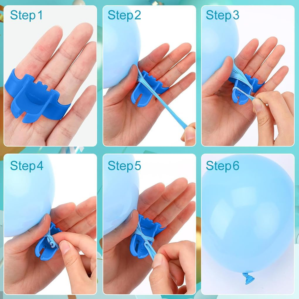 Vivva Balloon Pump Electric,600W Balloon Blower Inflator Dual Nozzle Air Pump with 2 Balloon Tying Tools,Balloons Inflator for Party Decoration (Blue) image number 4