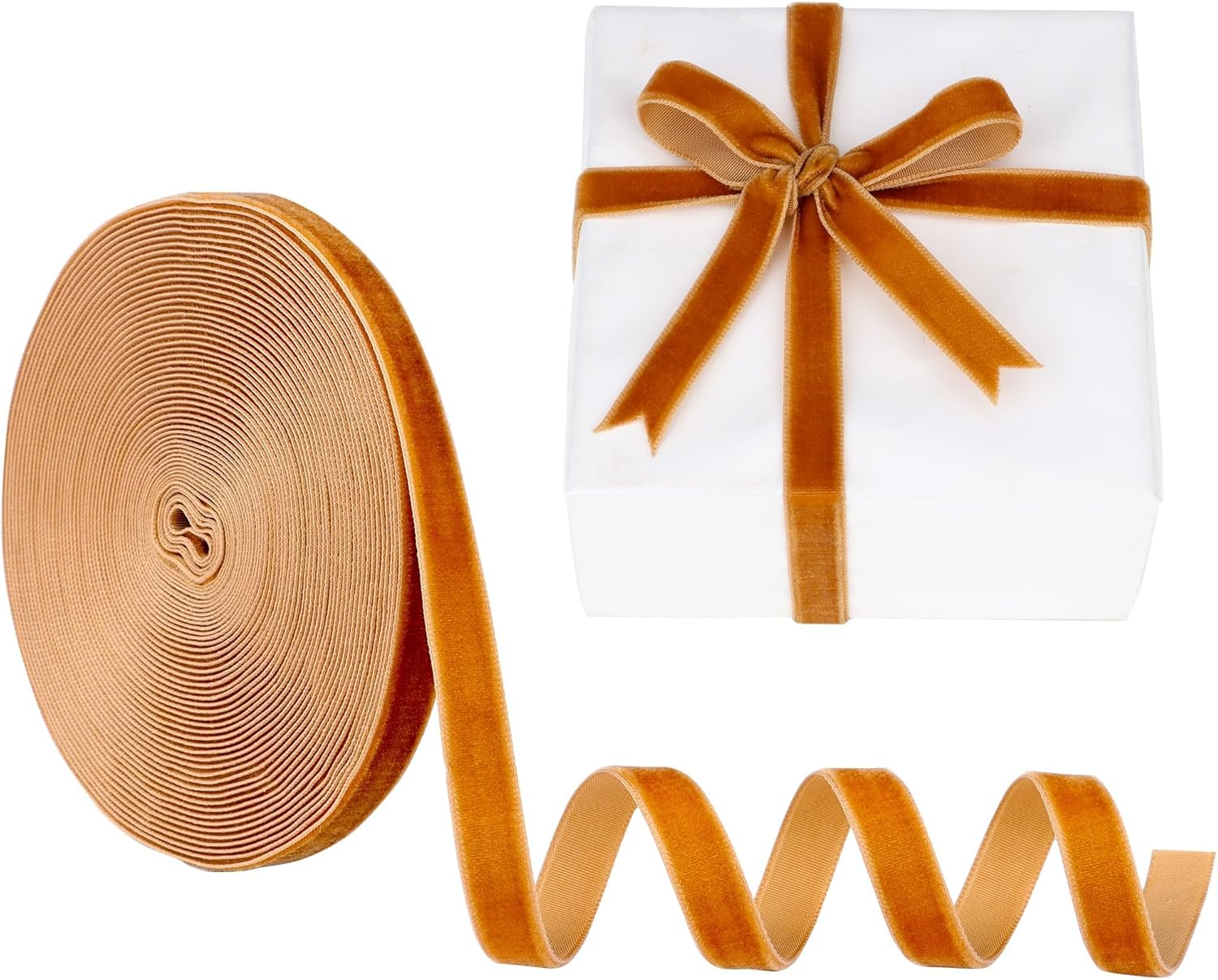 Velvet Ribbon Wine 1 Inch (25Mm) 10 Yards Manjonzic Single-Sided Velvet Ribbon Trim Perfect for Christmas Trees Gift Wrapping Bouquets Wedding Decor