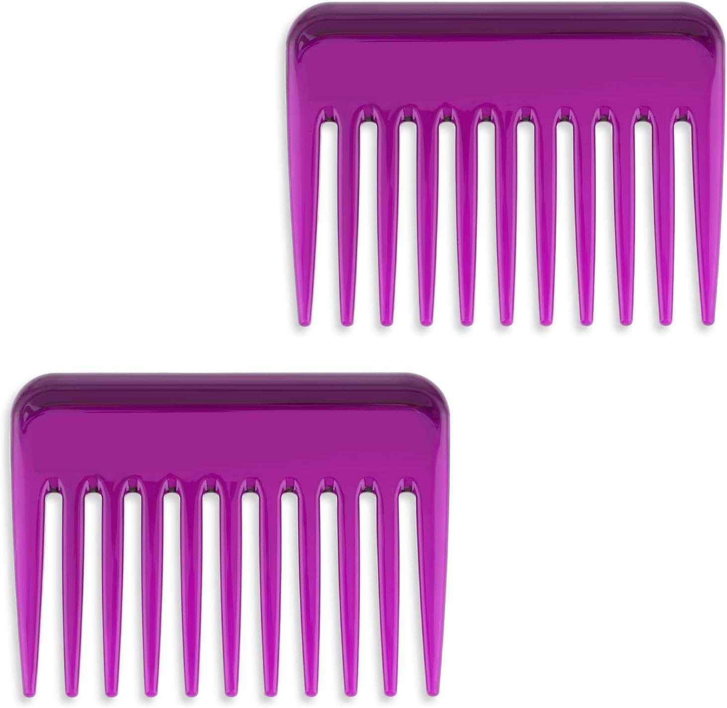 2 Pack Mini Wide Tooth Combs, Small Travel Purse Comb Hair Detangling Pocket Brush for Curly Wet Dry Handmade of Cellulose Hair Detangler Styling Brush for Men Women (Purple) image number 6