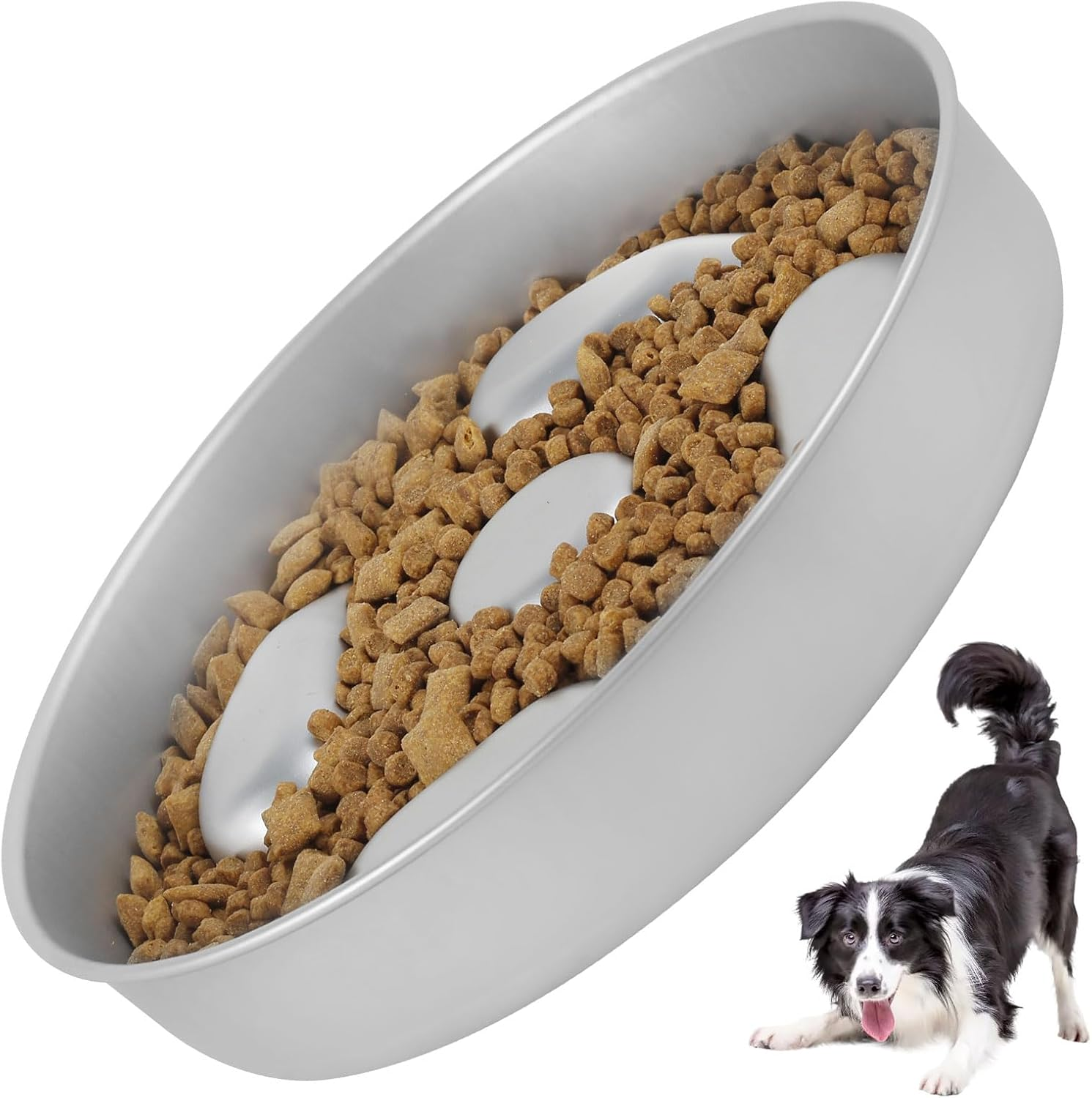 Pet Slow Food Bowl,Pet Slow Feeder,Slow Feeder Bowl,Stainless Steel Dog Slow Feeder Bowl,1000Ml Large Capacity Dog Slow Feeding Bowl,Slow Eating Puzzle Dog Food Bowls for Dogs Cats