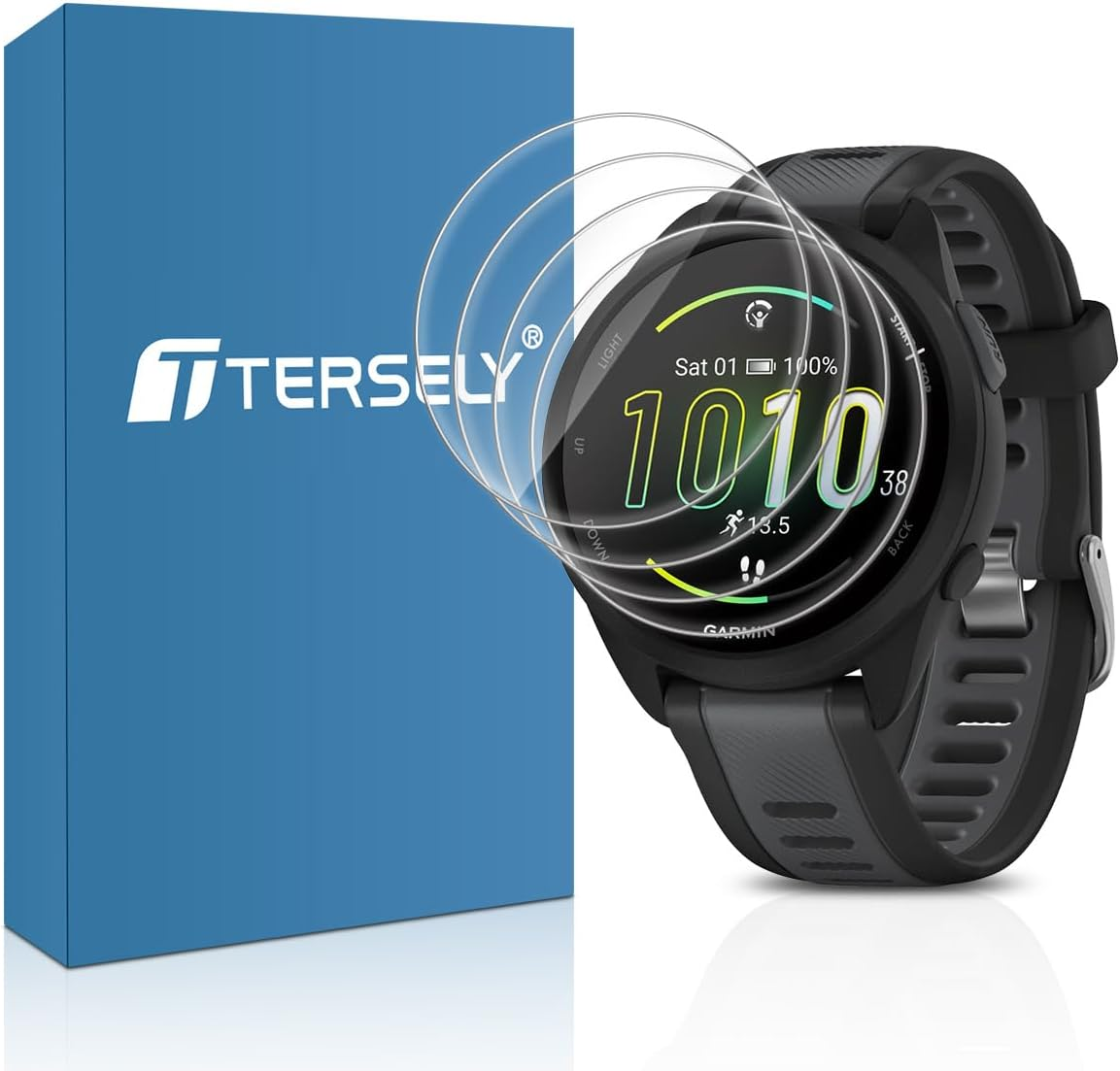 T Tersely (4 Pack) 9H Hardness Tempered Glass Screen Protector for Garmin Forerunner 165/165 Music, Screen Protector Film Guard for Garmin Forerunner 165/165 Music image number 2