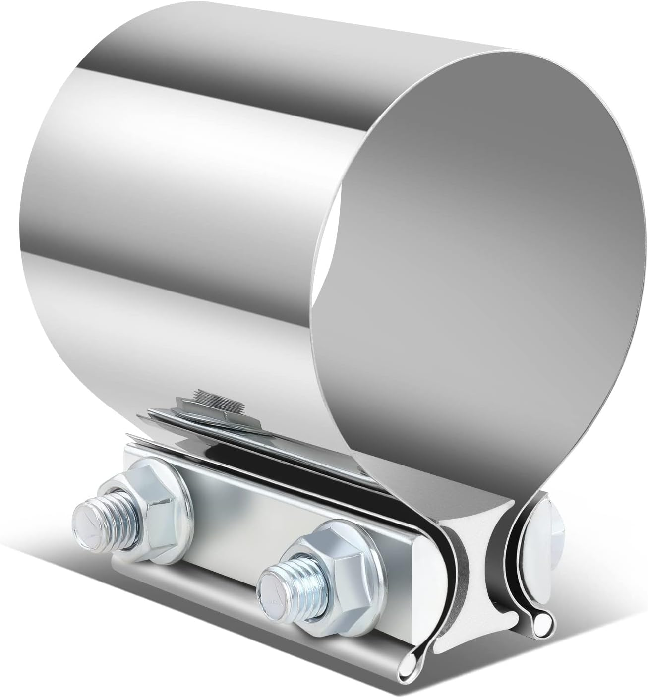 2.5 Inches ID Butt Joint Band Exhaust Muffler Seal Clamp Sleeve, Universal Use for 2.5" Outer Diameter Pipe, Stainless Steel image number 4