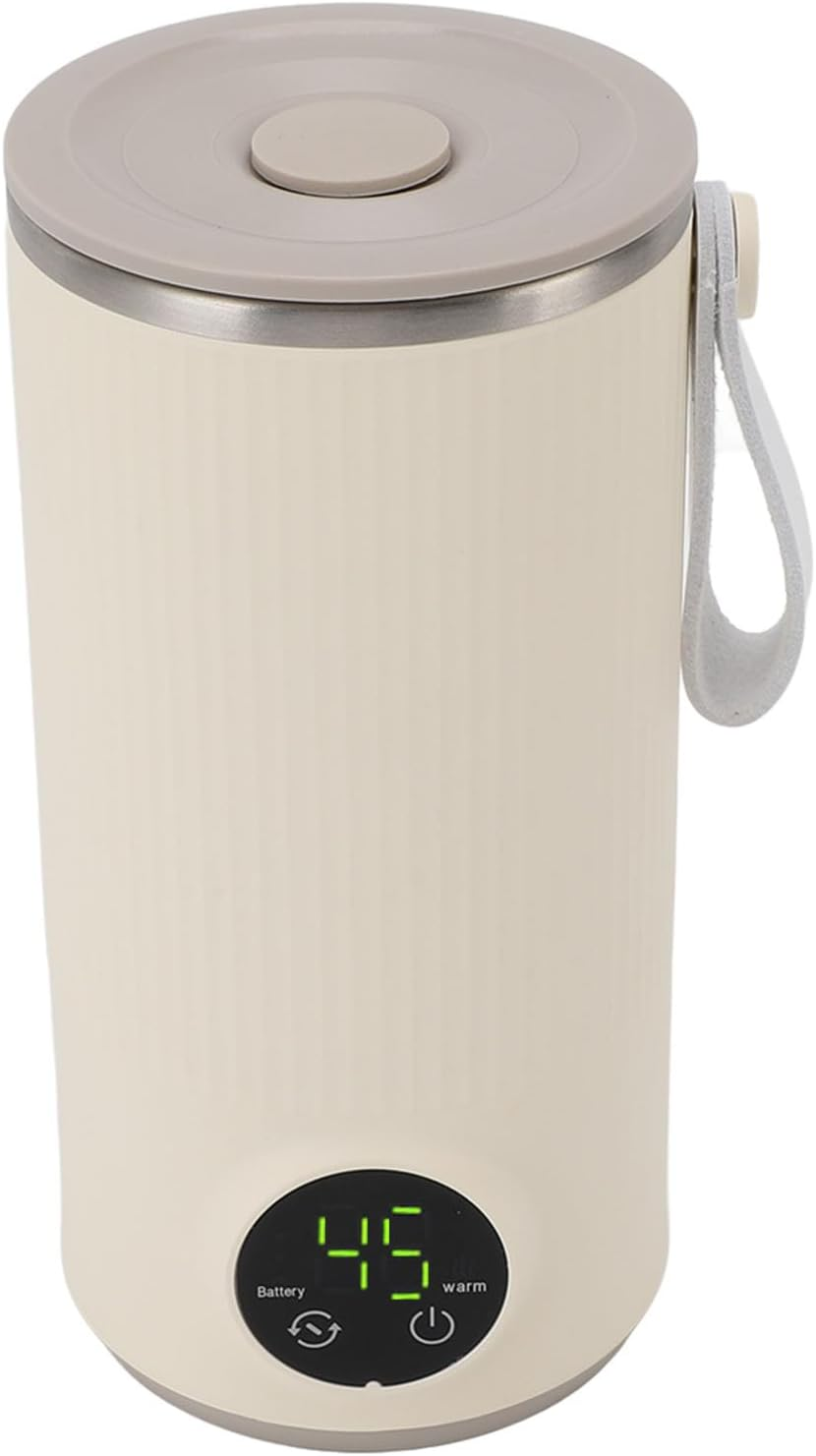 Cordless Portable Milk Warmer Mixer, Electric Milk Frother, Fast Heating, Automatic Shutdown, Built in Rotating Stirrer, for Coffee Milk, 400ML, Keep Warm image number 4