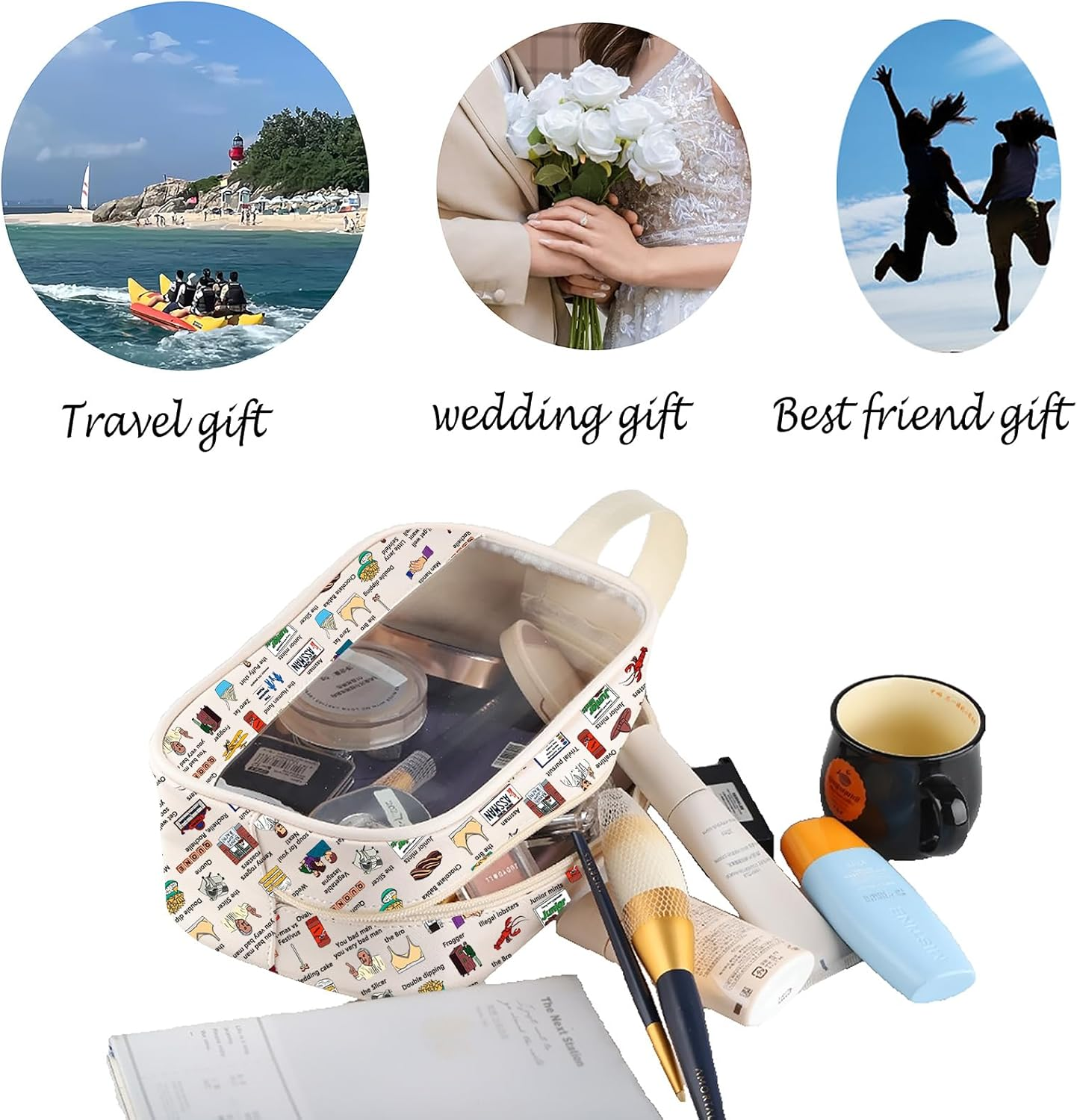 MNIGIU TV Show Merchandise Jerry Lover Gift Jerry Fan Gift TV Series Clear Makeup Zipper Pouch, Sein Clear Bag image number 5