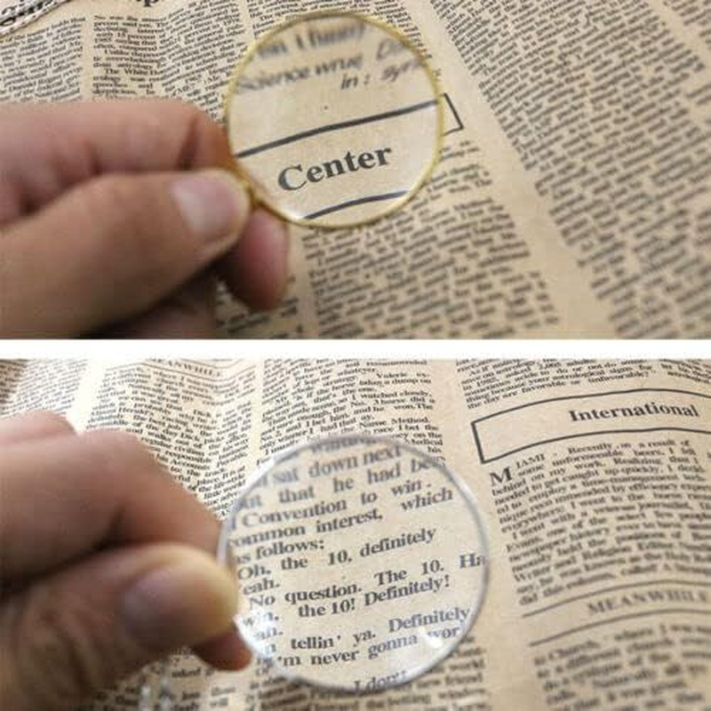 AIMALL Monocle Lens Necklace 5X Magnifier Magnifying Glass Pendant Coin Gold Silver, 42Mm Lens Diameter