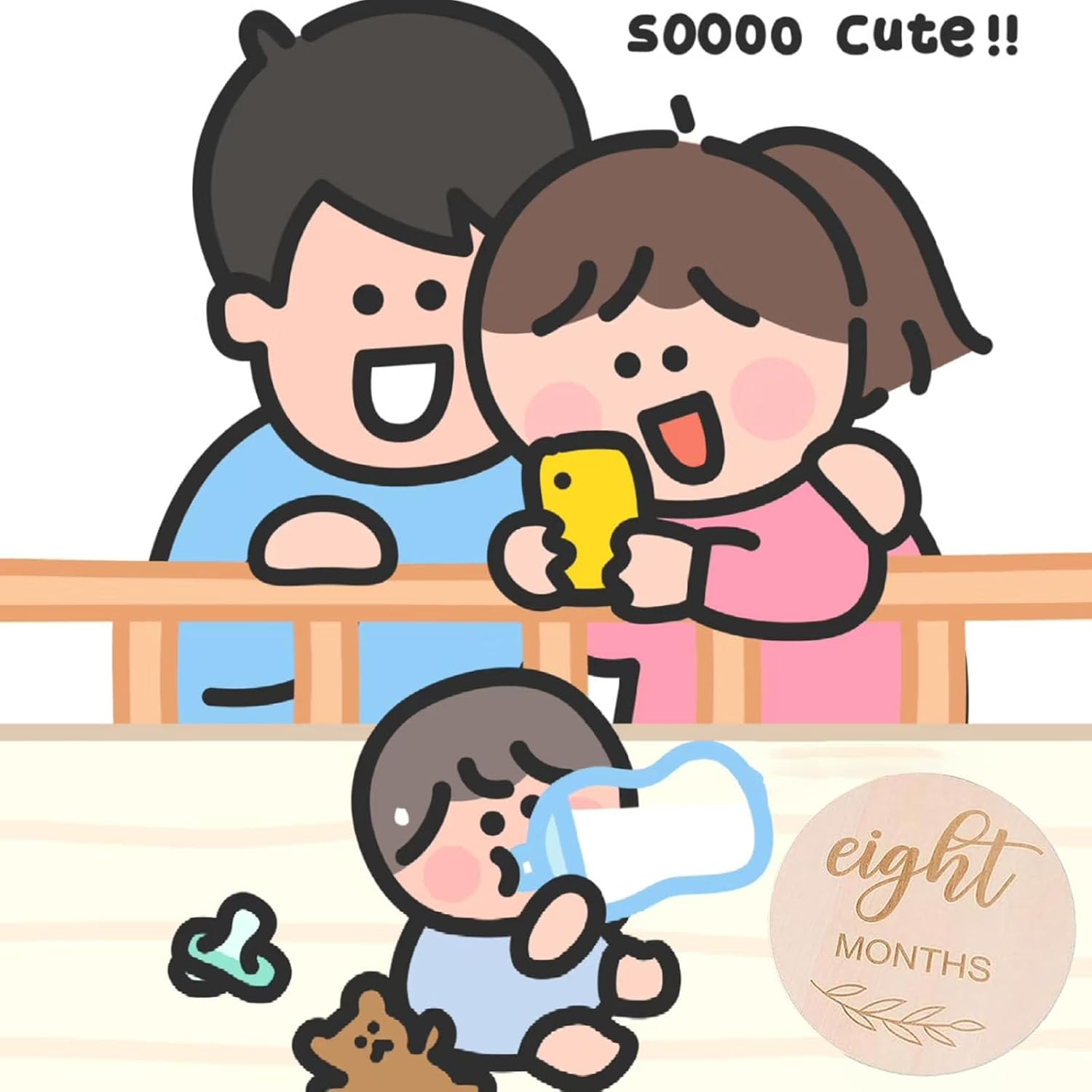 REGODI 14Pcs Baby Milestone Cards & Announcement Sign, Newborn Growth Photography Props, Monthly Baby Photo Gift Sets for Boys and Girls, Baby Photography Accessories image number 4