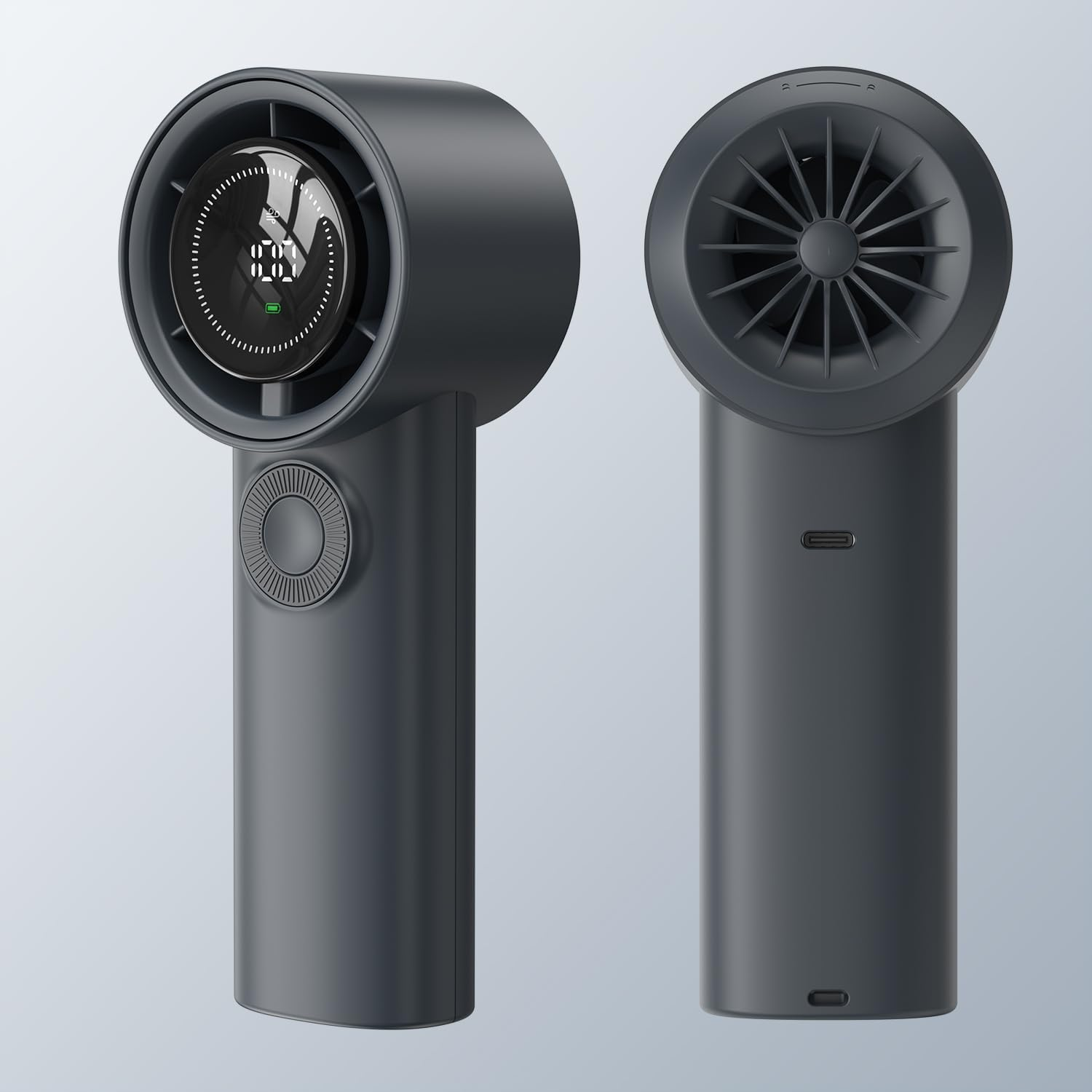 LEMOISTAR Handheld Turbo Fan(30 H Max Cooling Time), Mini Portable Hand Fan, USB Rechargeable Personal Fan, Battery Operated Small Pocket Fan 100 Speeds for Travel/Outdoor/Home/Office-Blue