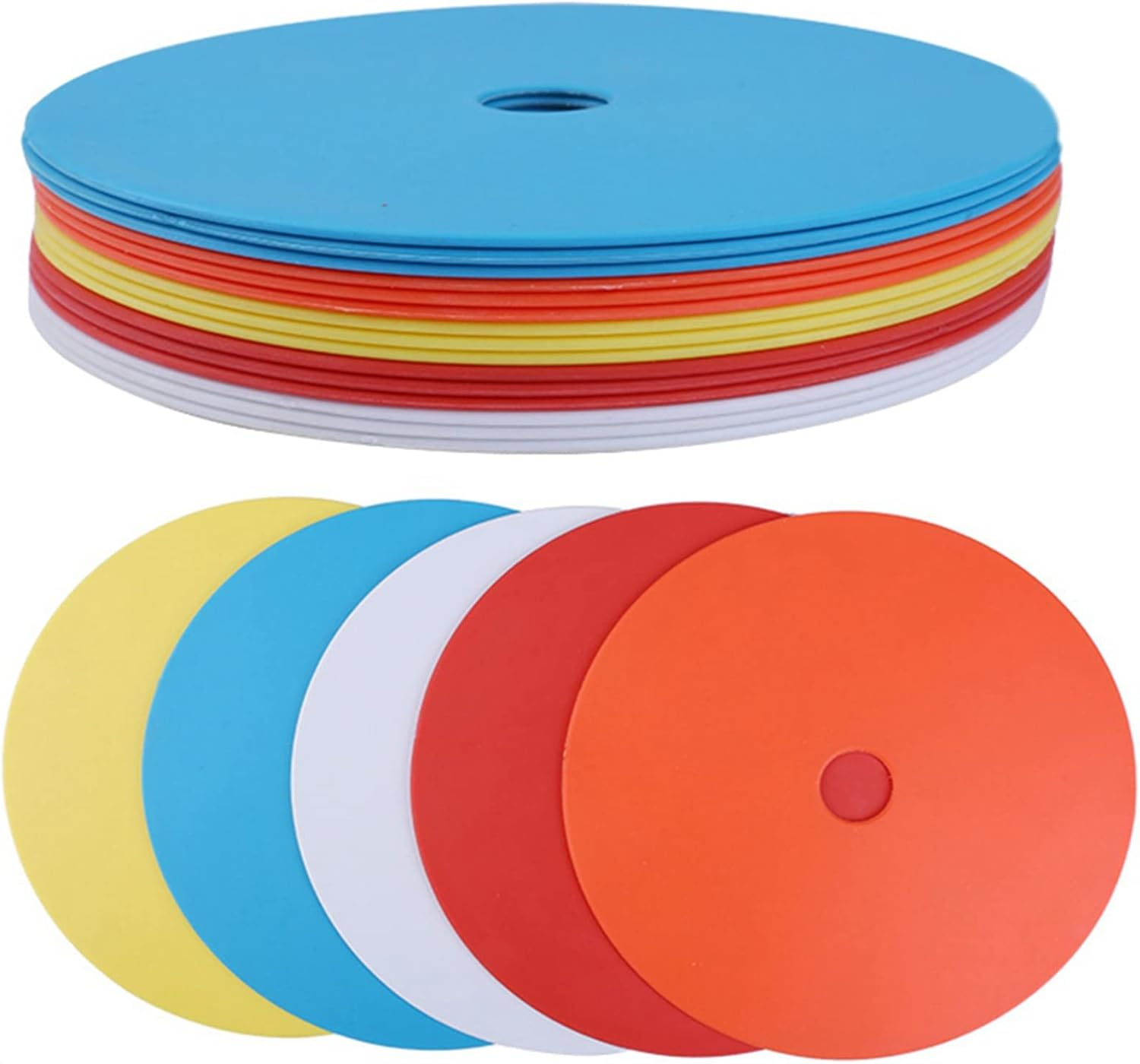 40Pack Flat Disc Markers Non- Spots Markers Football Basketball Sports Speed Agility Training Markers image number 4