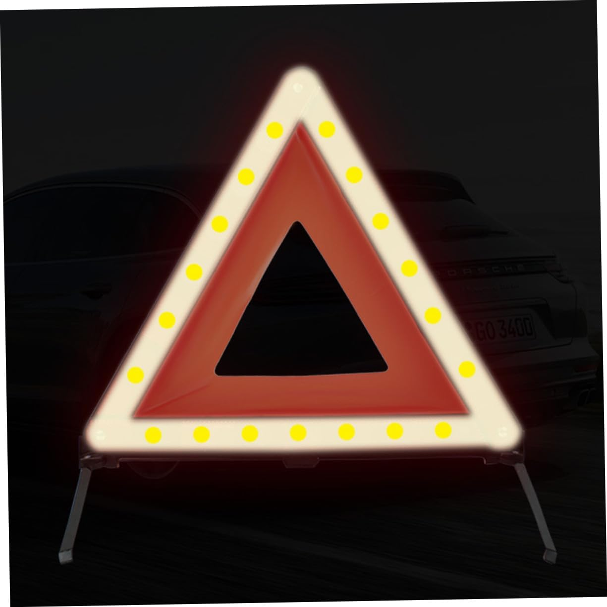 Ciieeo Red Reflective Triangle Warning Sign Road Safety Emergency Triangle for Vehicles Car Roadside Use image number 4