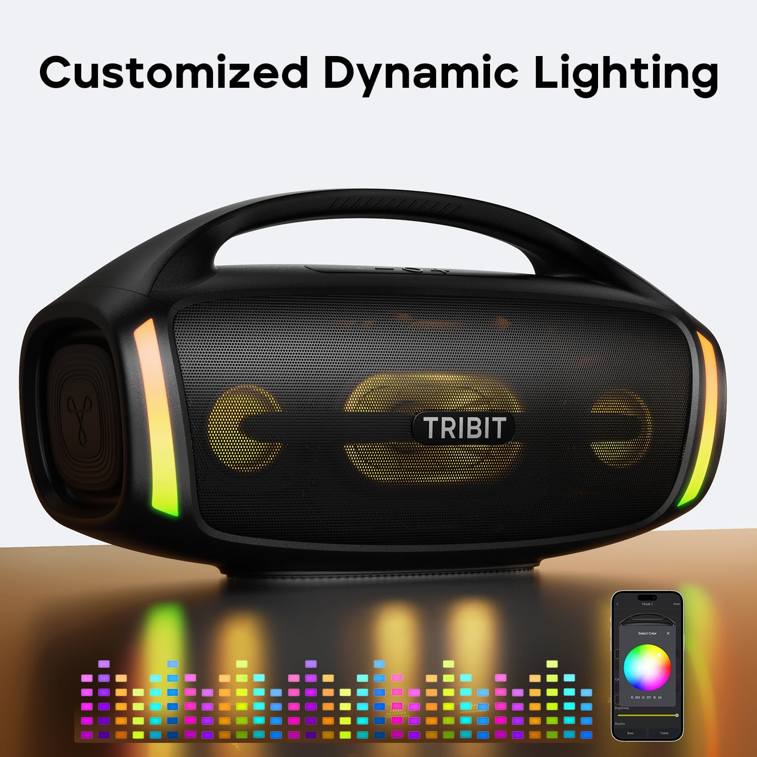 TRIBIT Stormbox Blast 2 Bluetooth Speaker, 200W Portable Speaker with Subwoofer,Xbass,Led Lights,Bluetooth 5.4,Ip67,Custom EQ,30H Playtime,Karaoke Function-Perfect for Outdoor Party/Garden/Beach image number 1