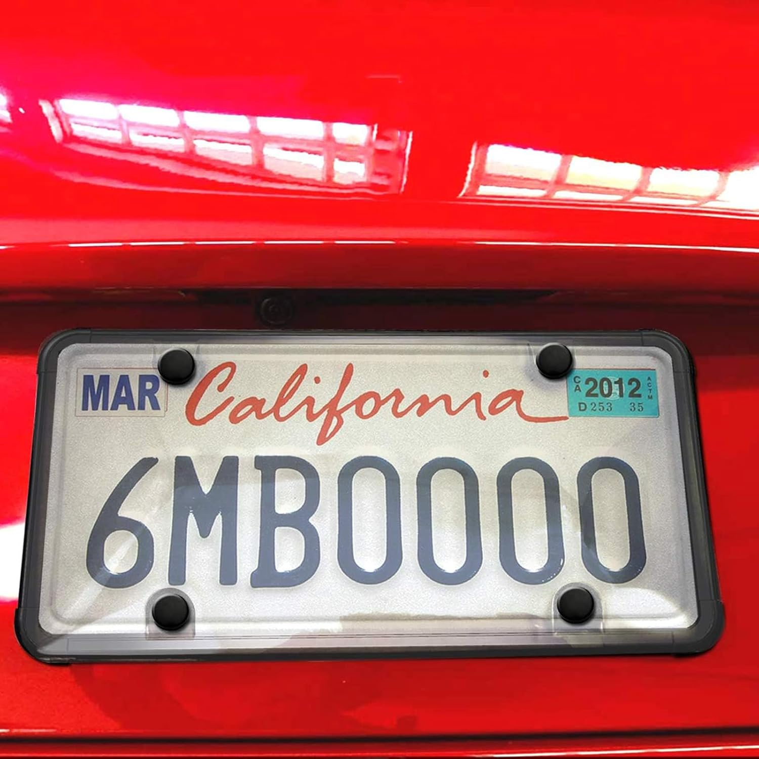 Car License Plates Shield - Clear Bubble Novelty Plate Cover with Silicone License Plate Frame to Fit Any US Plates, Unbreakable Frame Cover to Protect Front, Back License Plate Included Screws,Caps image number 5
