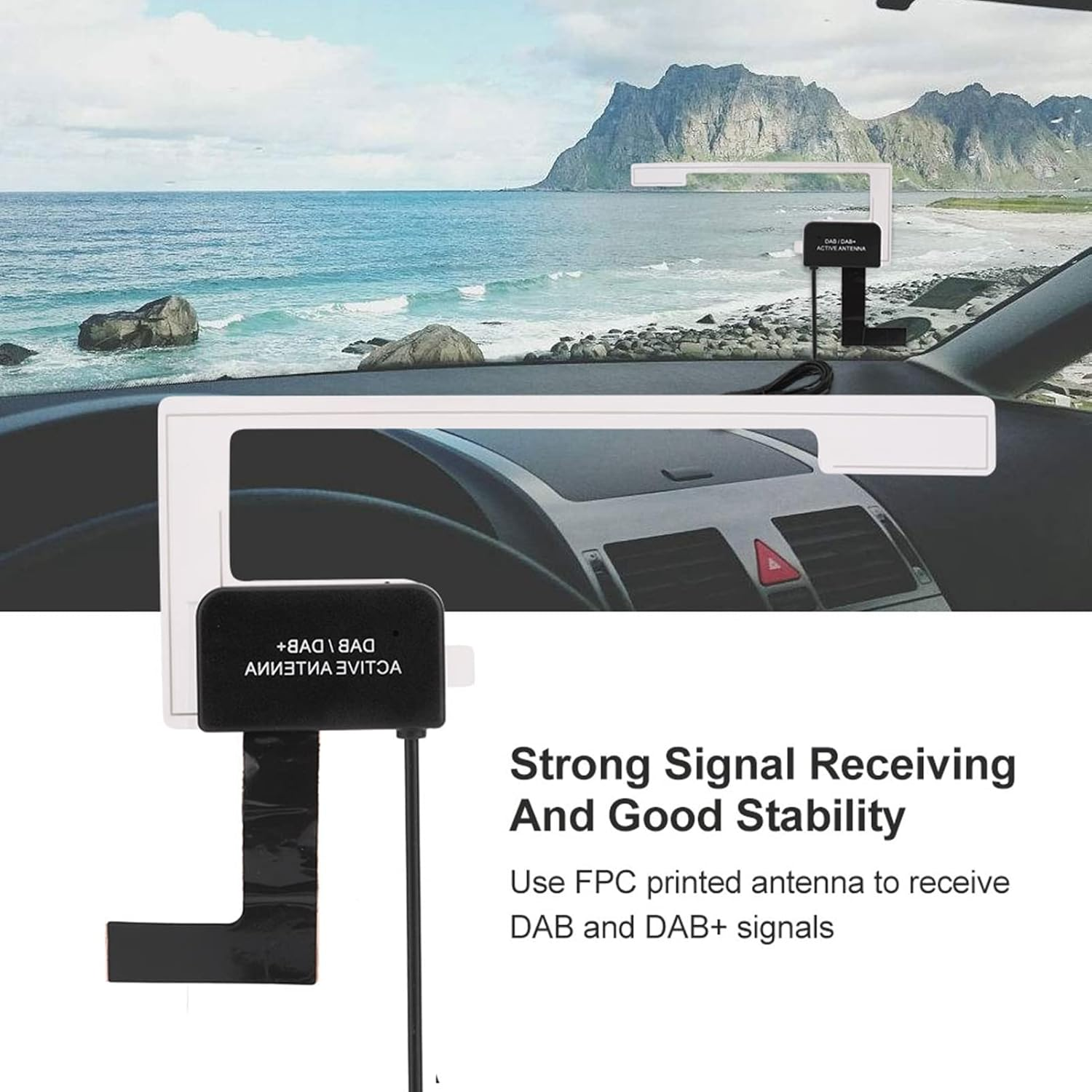 DAB and Radio Receiver Antenna, Car Digital Radio Receiver Car Radio Aerial with MCX Male Port Portable Car Radio Antenna Receiver for Dab USB ﻿