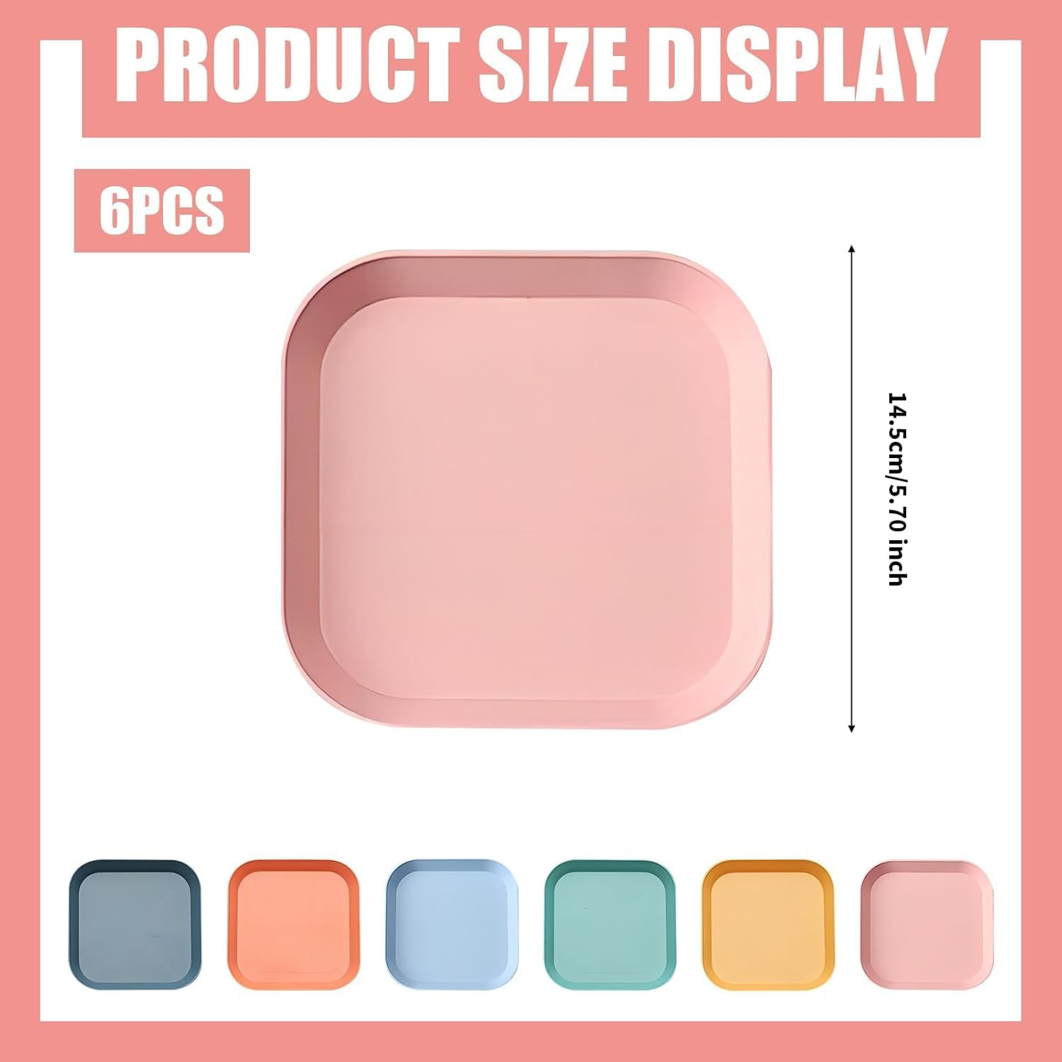 Square Shallow Cat Food Dish Cat Bowl,6Pcs Square Shallow Wide Cat Wet Food Flat Bowl image number 6