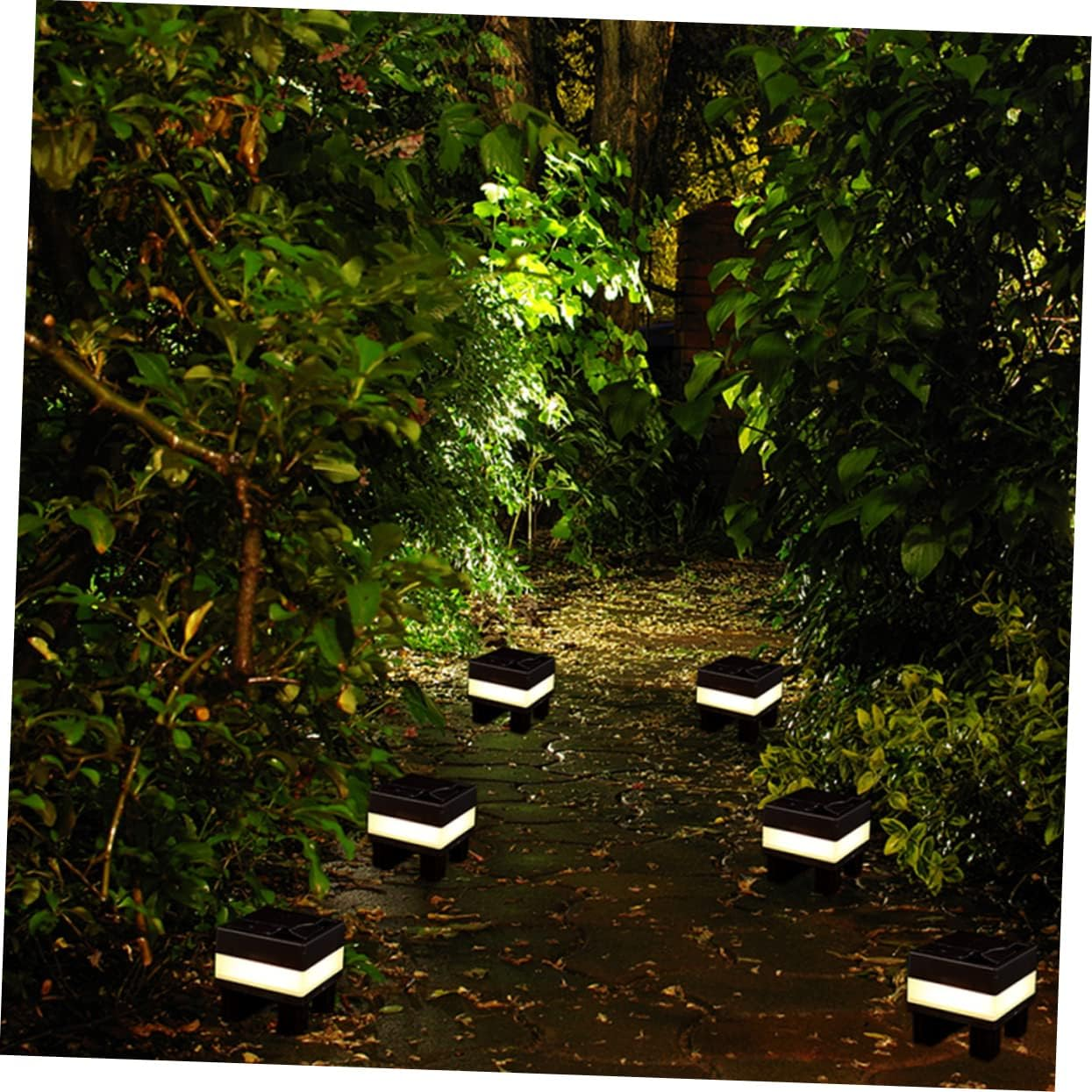 Outdoor Solar Fence Post Lights 2Pcs Solar Lamp Post Light IP55 Waterproof for Yard Garden image number 4