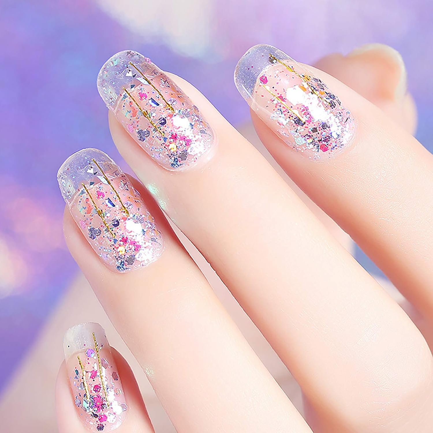 1 Set Iridescent Sequins Nail Glitter Mixed Nail Sequin Jewelry image number 3