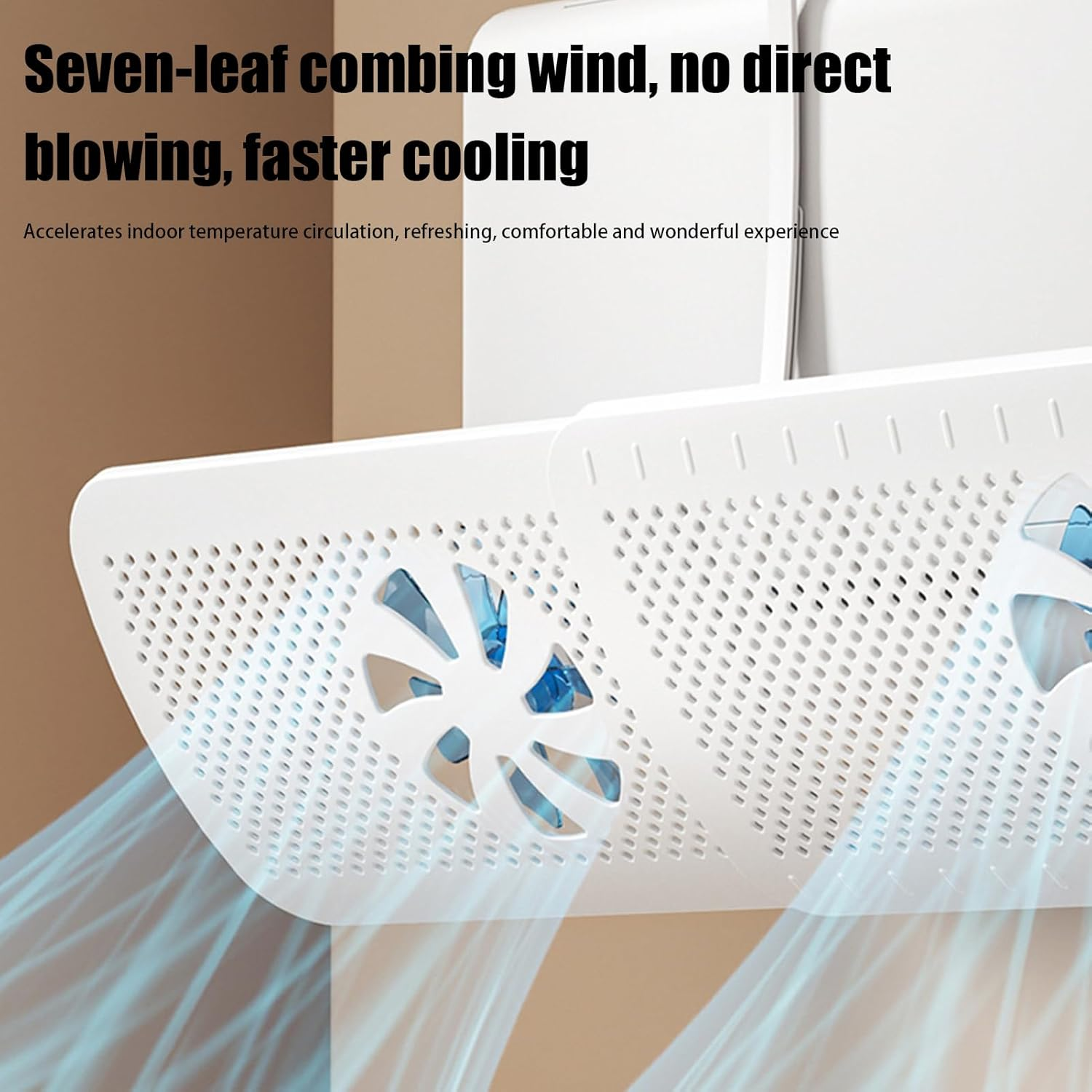 Vent Deflectors | Adjustable Air Vent Deflector with 3 Fans,Conditioner Diverter for Commercial RV Industrial Outdoor Travel Car Family Home Camping Living Room image number 1