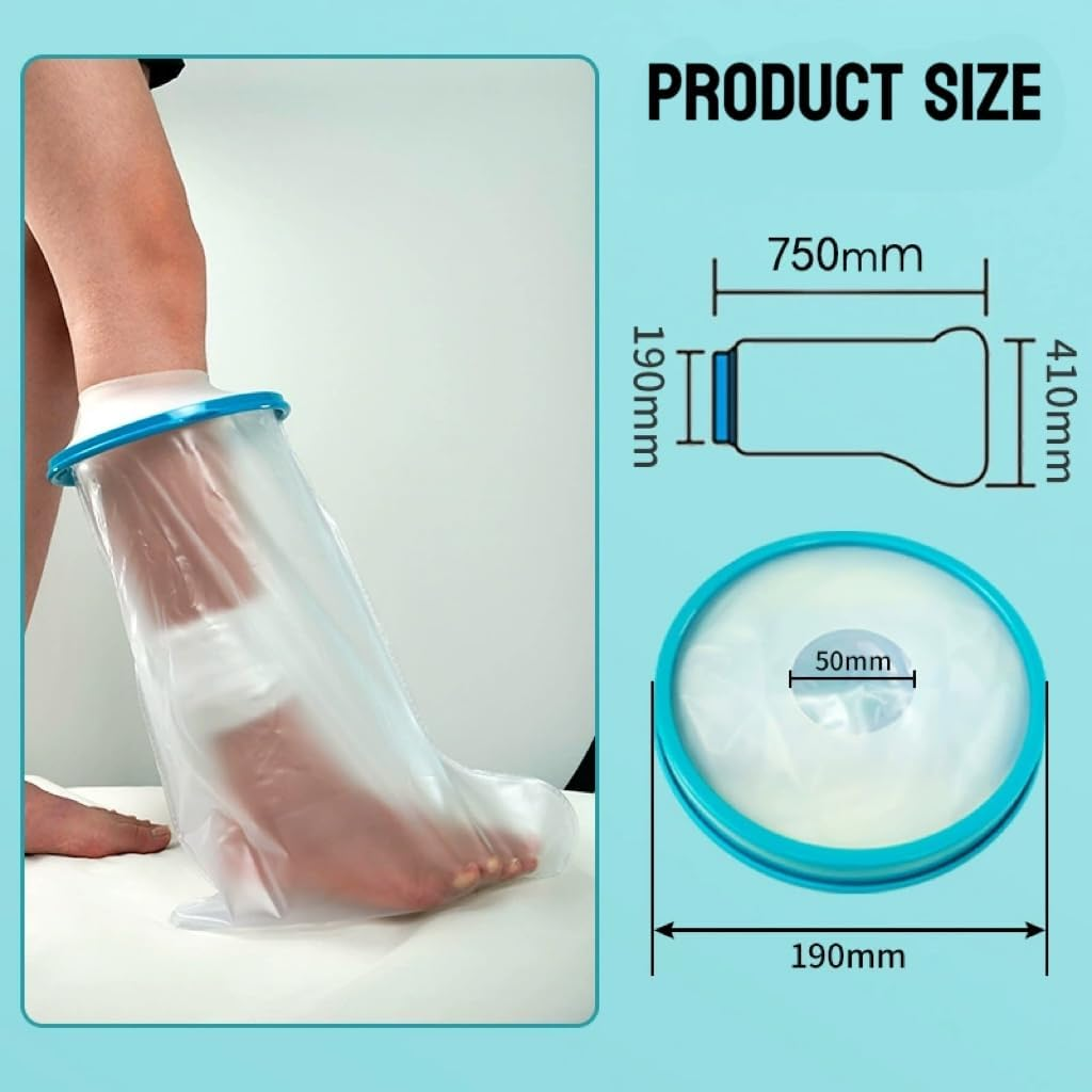 Waterproof Leg Cast Cover for Shower, 100% Bathing Guards, Waterproof Leg Cast Cover for Shower, Reusable Shower Protection, Leg Cover for Showering after Surgery for Foot, Ankle, Burns image number 1