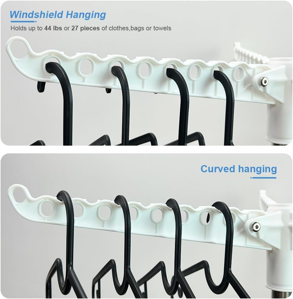 Folding Clothes Drying Rack, 65.7 Inch 2 Tier Laundry Drying Rack with Rotating Clothes Rail for 54 Pieces of Clothes image number 6