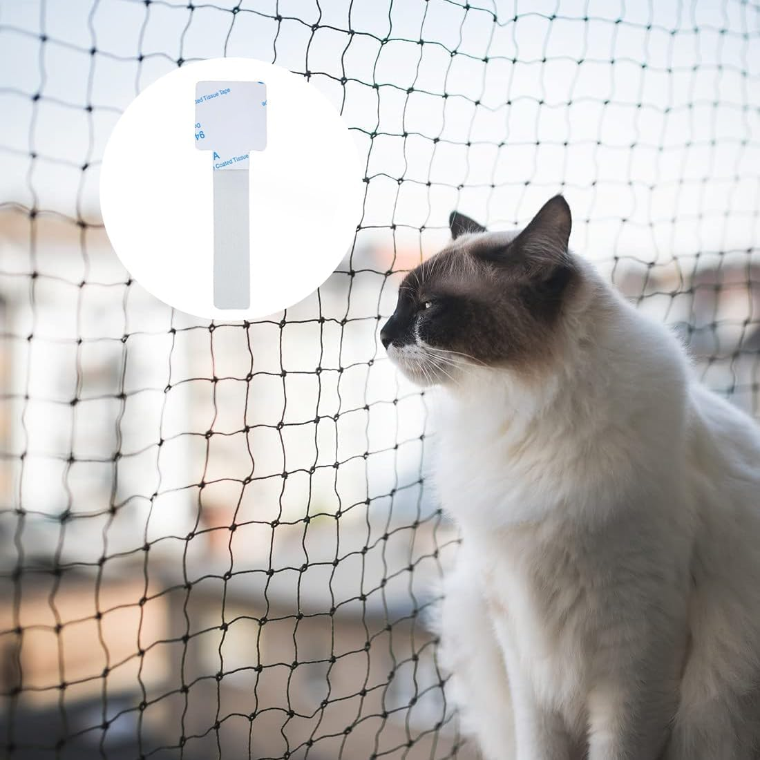 Weddhuis 50 Piece Outdoor Adhesive Hooks, Suitable for Cat Net Balcony, Cat Net for Balcony, No Drilling, Cat Net No Drilling, Cat Protection Net image number 1