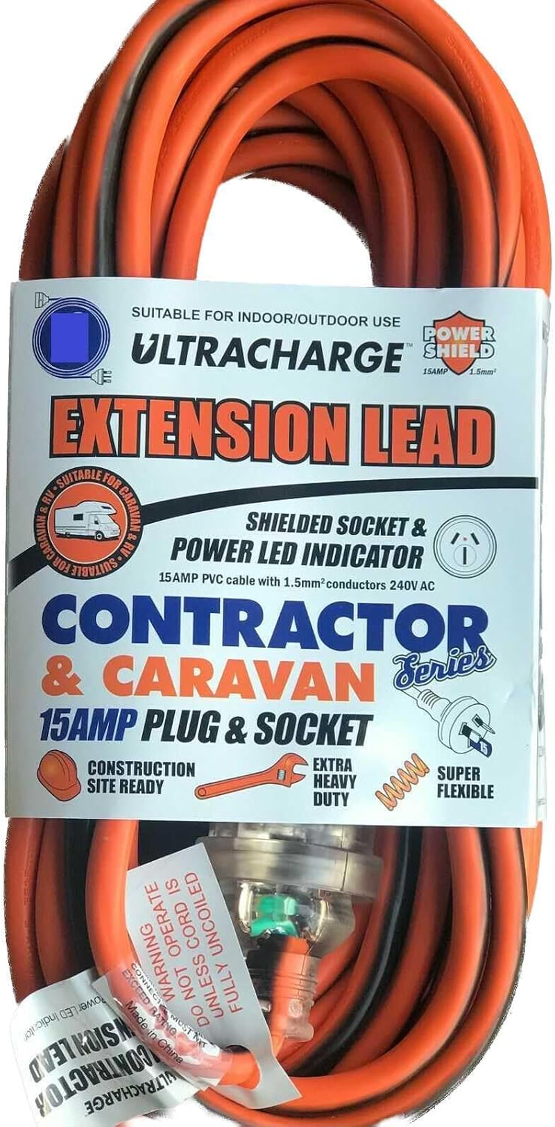 Ultracharge Contractor/Caravan Suitability 15A Lead, 20 M Length image number 1
