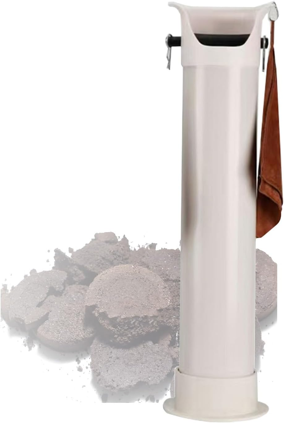 Coffee Grounds Bucket,Floor Standing Knock Box with 25 Garbage Bags and Towel,For Milk Tea Shop Household Bar(White)