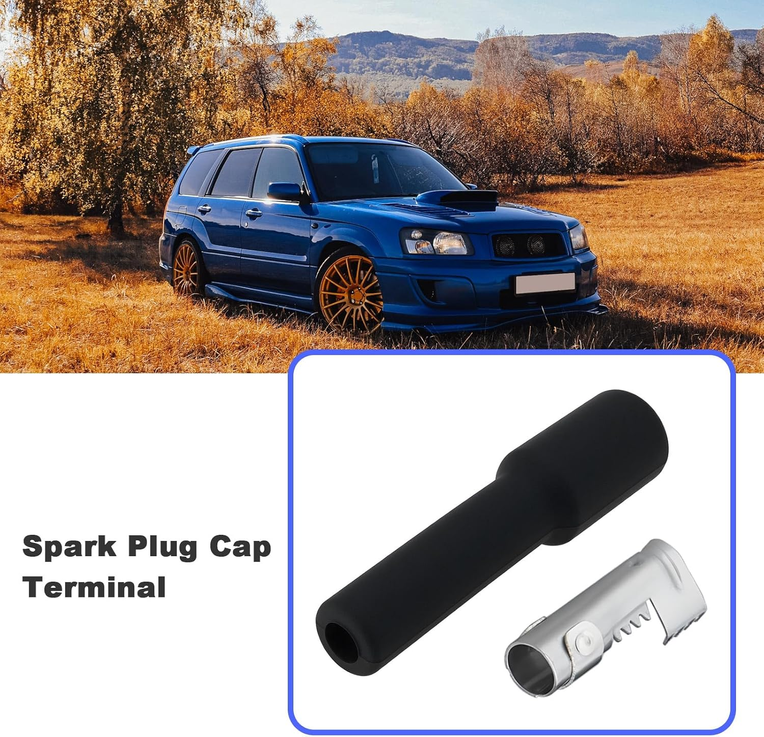 OTOTEC Straight Unsuppressed Spark Plug Cap Terminal for Connecting Harness 66X10X7Mm image number 1