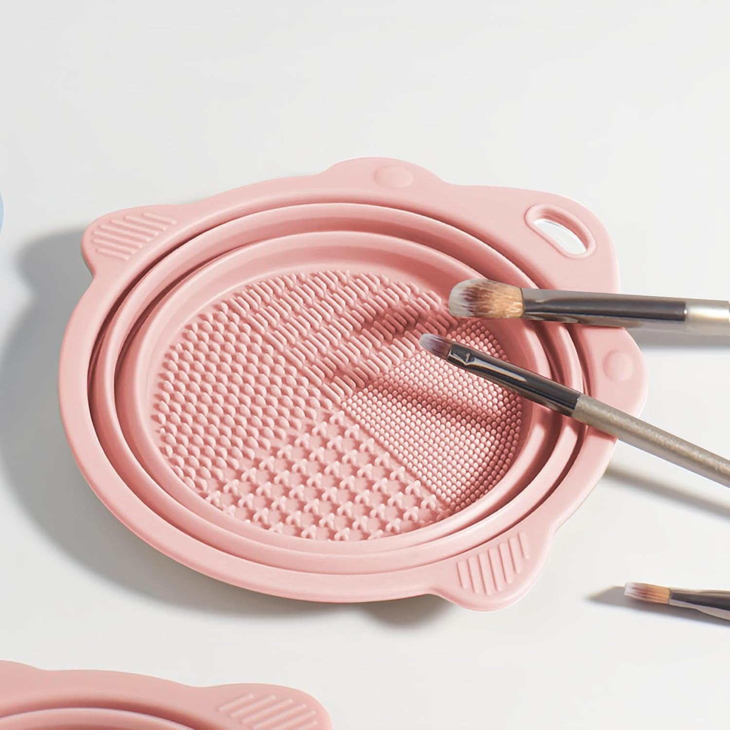 2 Pack Foldable Paint Brush Cleaner Washer, Cleaning Rinse Cup for Acrylic, Watercolor, Oil, Gouache Painting, Cleaner for Powder Puffs, and Sponges (Pink) image number 1