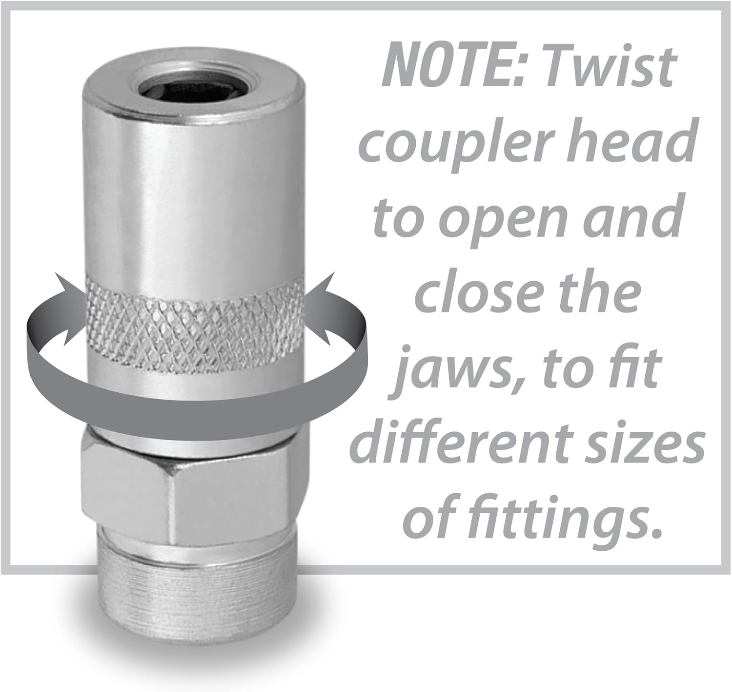 Performance Tool W54234 Small Diameter Coupler for Narrow Access Grease Applications, 7,000 Psi, 1/8-Inch NPT, Fits Most Hand Operated Grease Guns