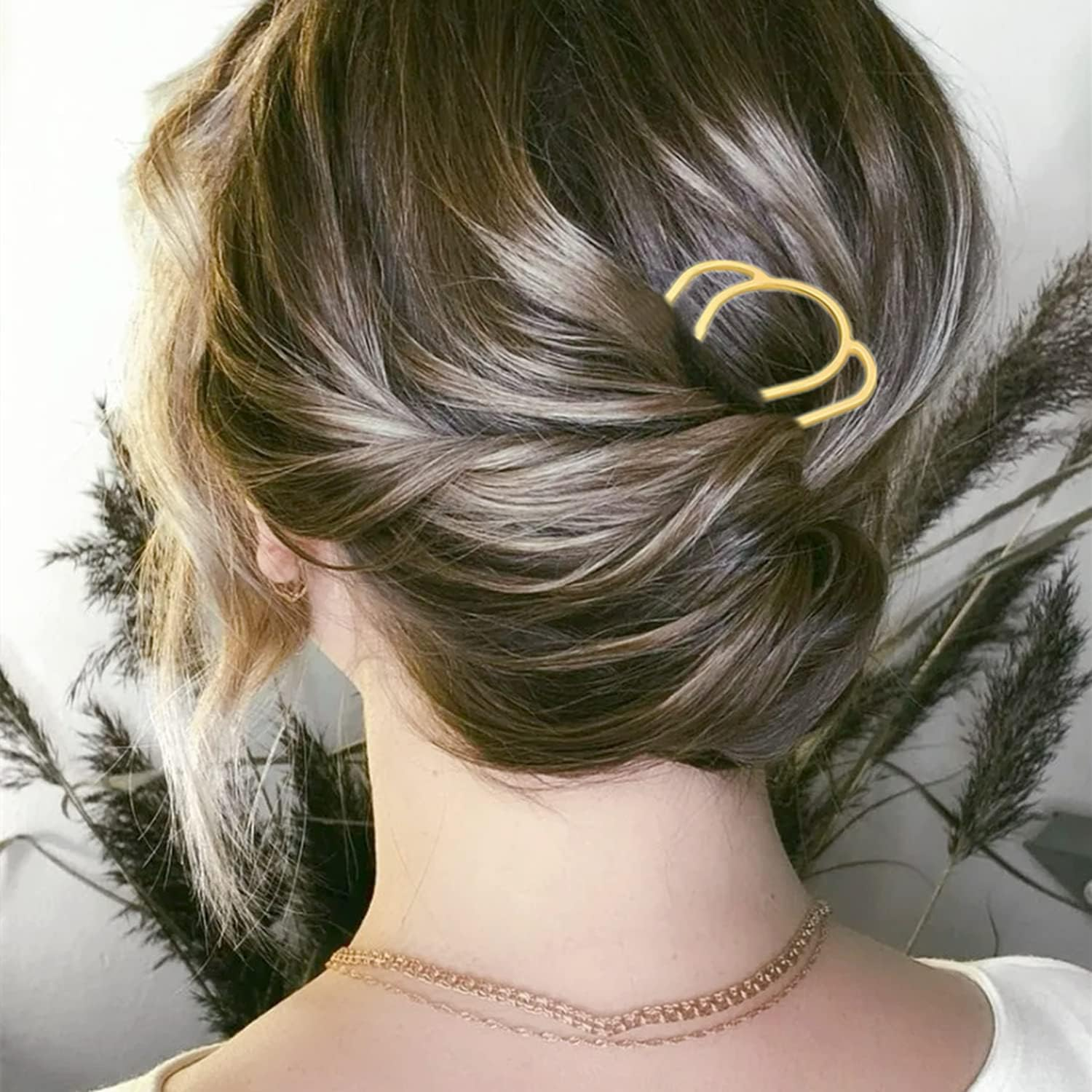 6 Pieces Metal Hair Fork Clips, Side Combs, and 4 Prong U-Shape Sticks for Buns, Updos, and Hairstyling - Women'S Multicolor Hair Accessories