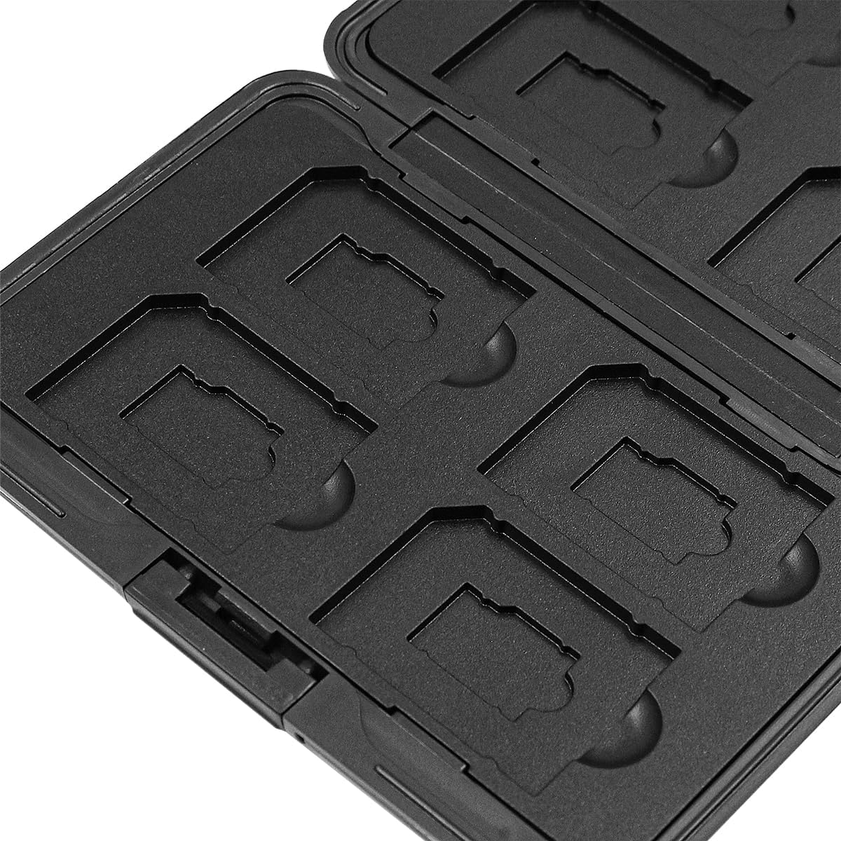 NUZAMAS Memory Card Storage Box Aluminum Shock Resistant Carrying Box Memory Card Case Holder 8 Slots for SD SIM CF NANO TF Cards Black image number 5