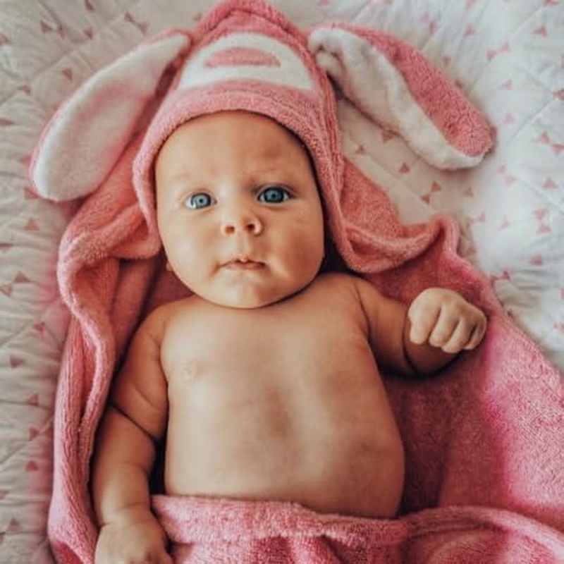 Baby Hooded Towel - Super Absorbent and Luxuriously Soft Baby Towel and Mitt Made from Bamboo and Cotton - Baby Towel Newborn - Generous Size 110 X 65 Cm - Rosa Pink Bunny image number 5