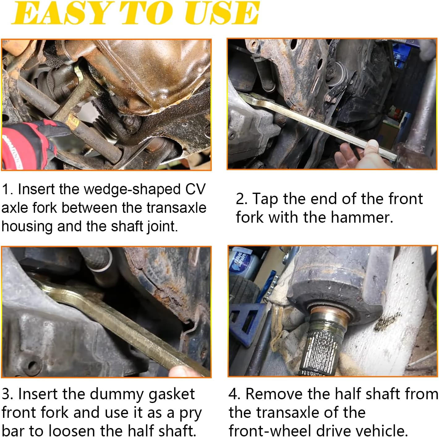 Bonbo 12020-2 Piece Axle Popper Kit Inner CV Axle Removal Tool Set Fit for Front Wheel Drive Vehicles, Remove Most Vehicles&rsquo; Half-Shaft Drive Axles & Fix Damaged CV Joints(2 PCS) image number 1