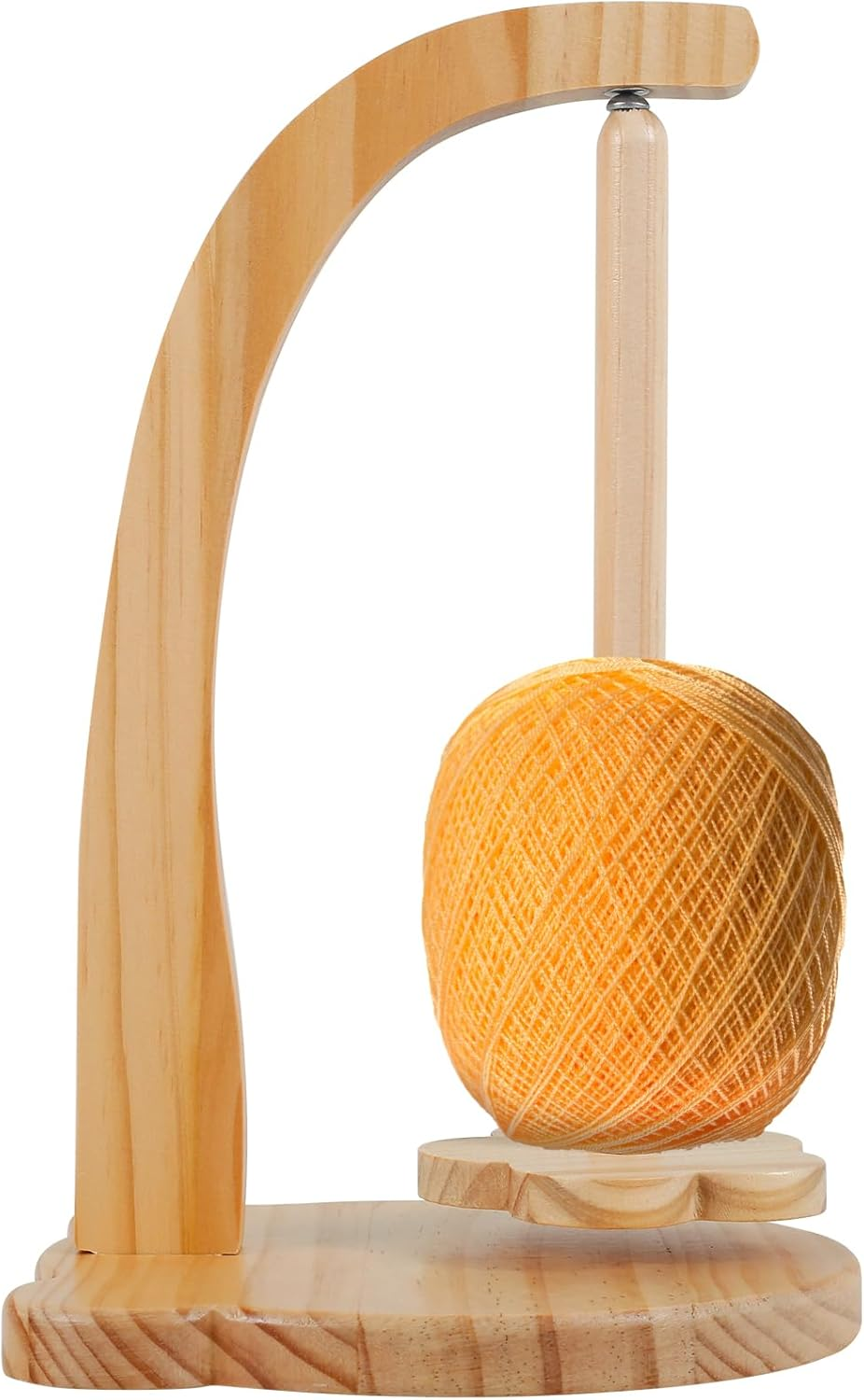 Wooden Yarn Spinner, Yarn Holder for Knitting and Crocheting, Sewing Spindle Thread Holder for Crochet Well, Girls, Women (Vintage Color)