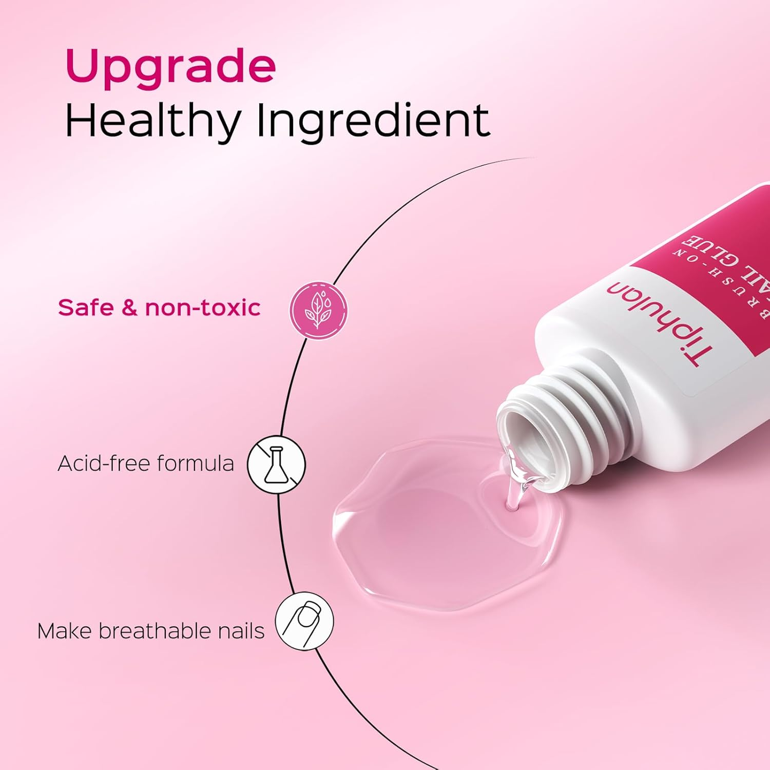 TIPHULAN 42Ml Super Strong Nail Glue for Press on Nails, Acrylic Nails, Nail Tips - Professional Brush on Nail Glue Easy Application, Durable & Long-Lasting Fake Nail Glue, 0.23 Oz for Each Glue(6Pcs) image number 3