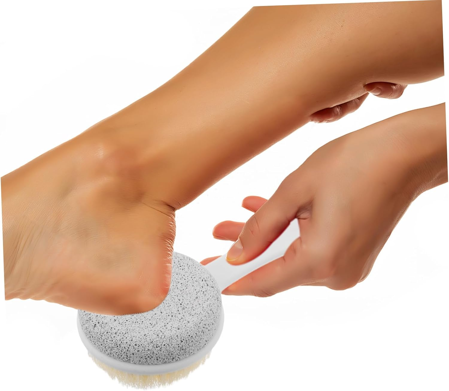 Mikinona Foot Scrubber Exfoliating Pumice Stone Brush Long Handle Callus Remover Foot Care Tool Pedicure Foot File image number 5