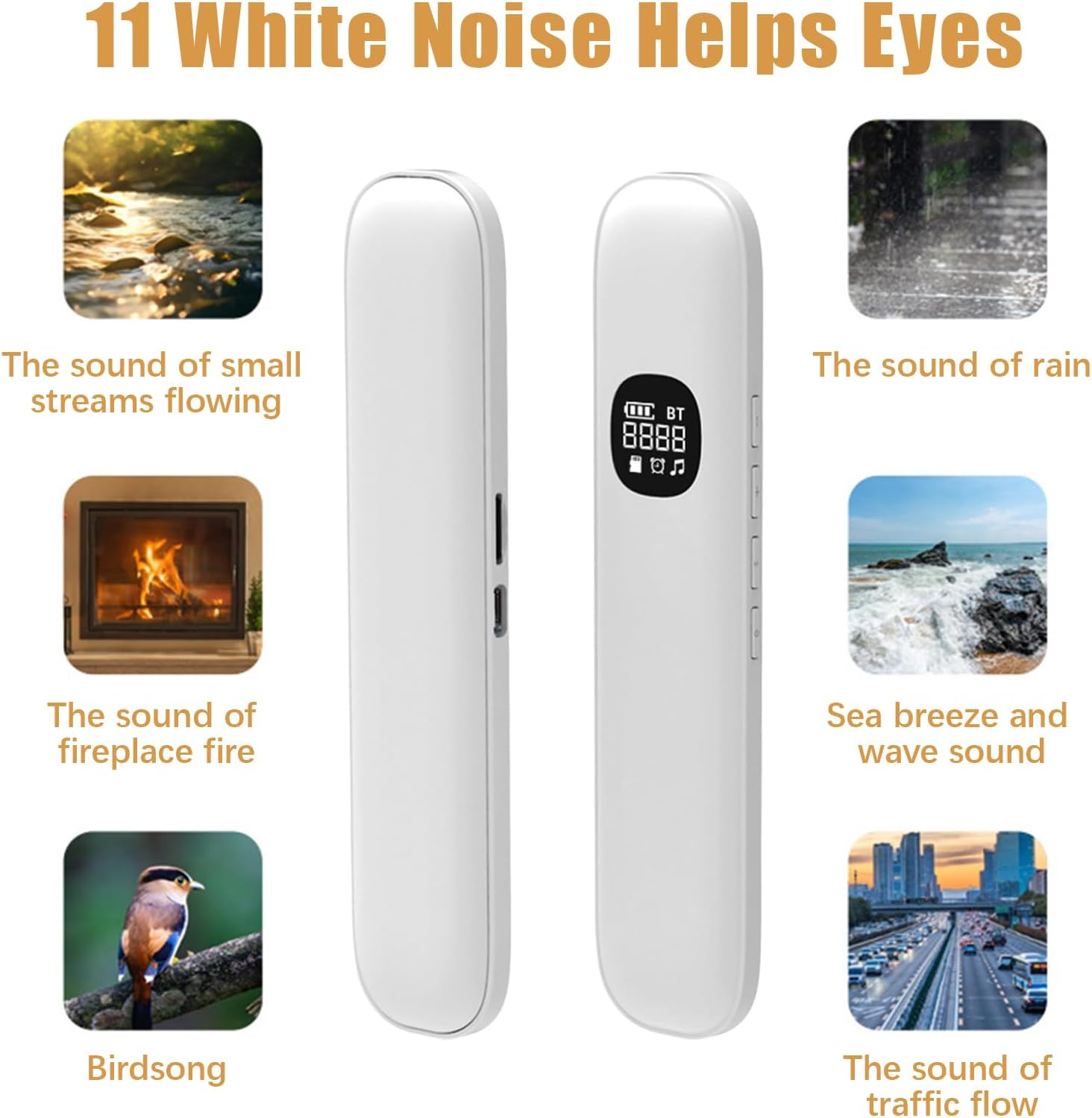 Bluetooth Pillow Speaker, Bone Conduction Sleeping Speaker with Timer Function and Stereo Bass Noise under Pillow Speaker for Sleeping Sounds/Meditation/Deep Sleeping(White) - Blue image number 5