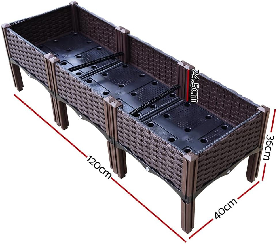 Green Fingers Garden Bed Galvanized Steel Planter Box, 120 X 40 X 36Cm PP Gardening Supplies Plant Containers Patio, Elevated Raised Beds Rectangle for Vegetables Flowers Herbs image number 3