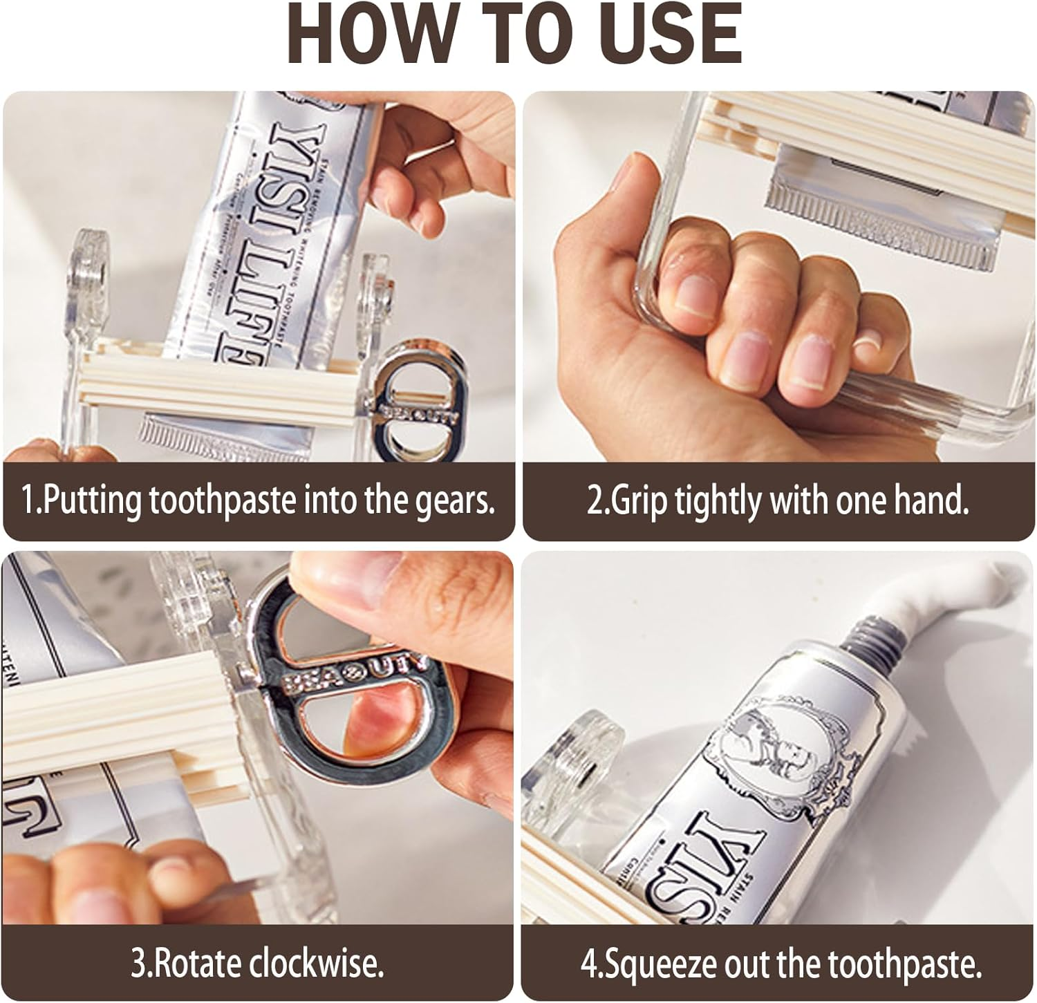 Luxury Paint Tube Squeezer Wringer Tool - Rolling Metal Tube Squeeze Roller for Toothpaste - Metal Toothpaste Tube Squeezer for Artists, Hair Salons, Painters - Daily Living Essential (Black) - Black image number 4