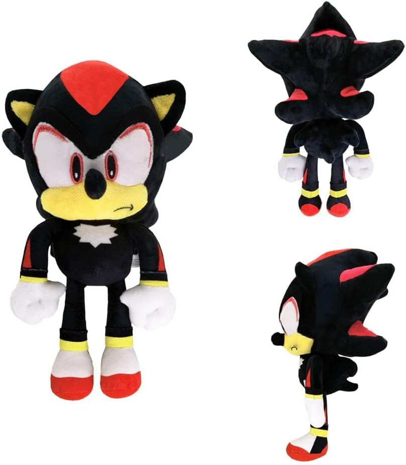 For Sonic 11.8" Plush Toys, for Knuckles Shadow Tails Plush Doll Toys Gifts for Boys and Girls Cartoon Character Plush Children (Shadow) image number 2
