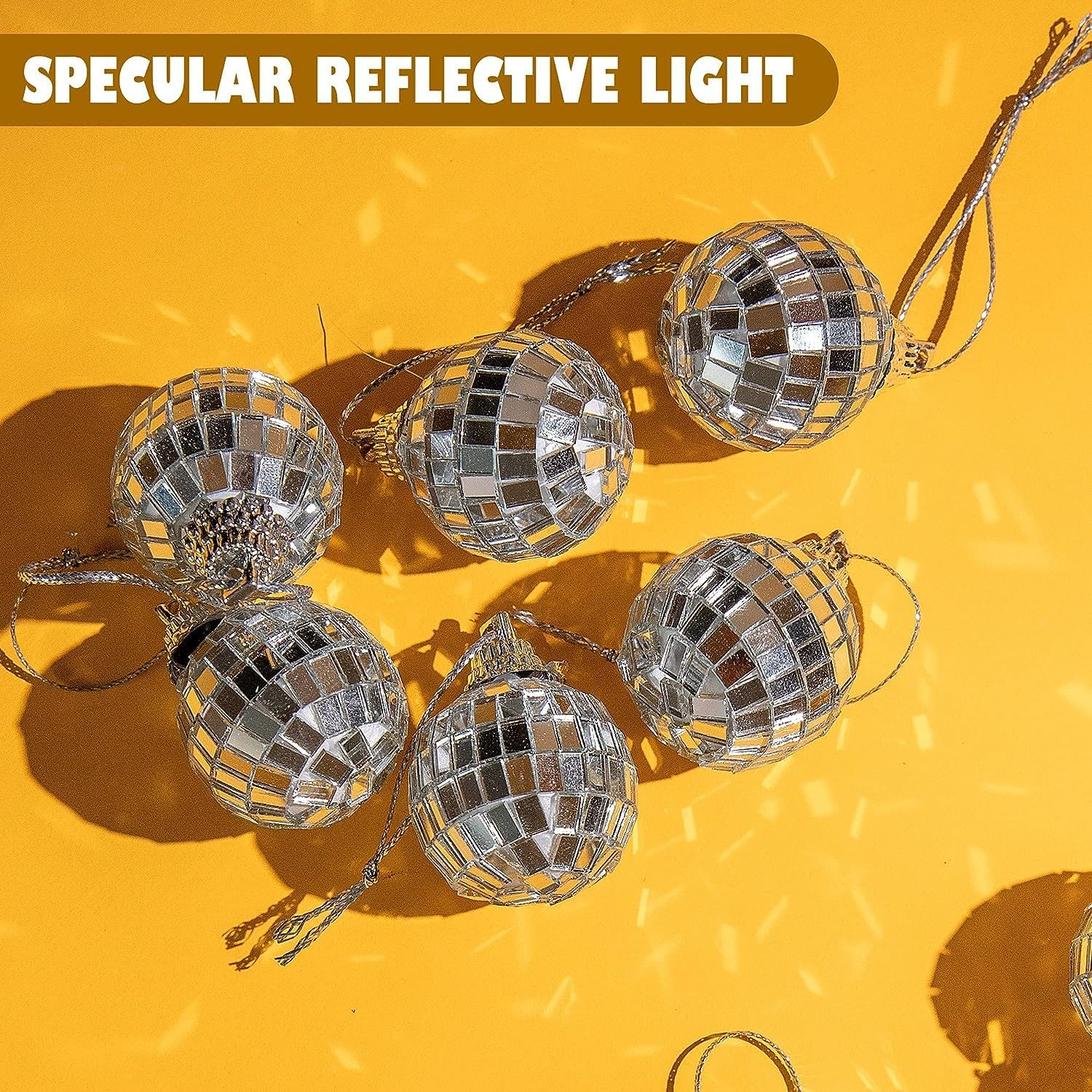 30Pcs Small Mirror Disco Ball, Christmas Ball Ornaments, Silver Hanging Decorations Reflective Mirror Ball Cake Decoratiodisco Party Supplies for Wedding Christmas Festive, 1.18In Diameter&hellip; image number 3