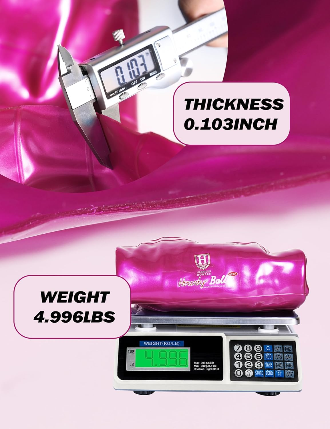 Harrison Howard Howdy Bally Mega Horse Play Ball Anti-Burst Giant Horse Ball 22 Inch-Magenta