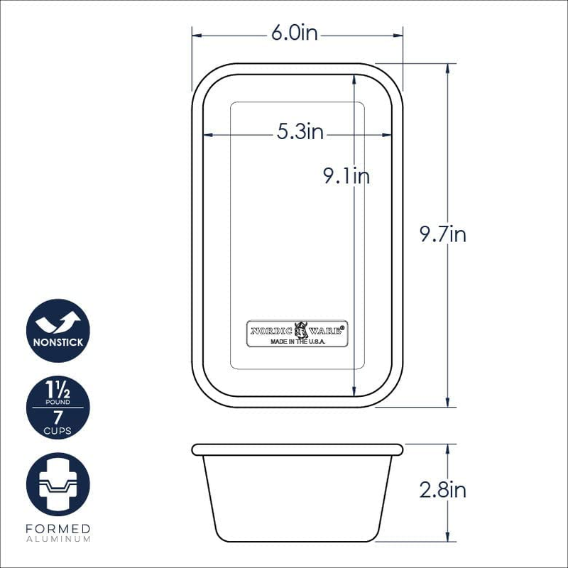 Nordic Ware USA Natural Nonstick Loaf Pan 1.5 Pound, 25 X 15 X 7 Cm image number 5