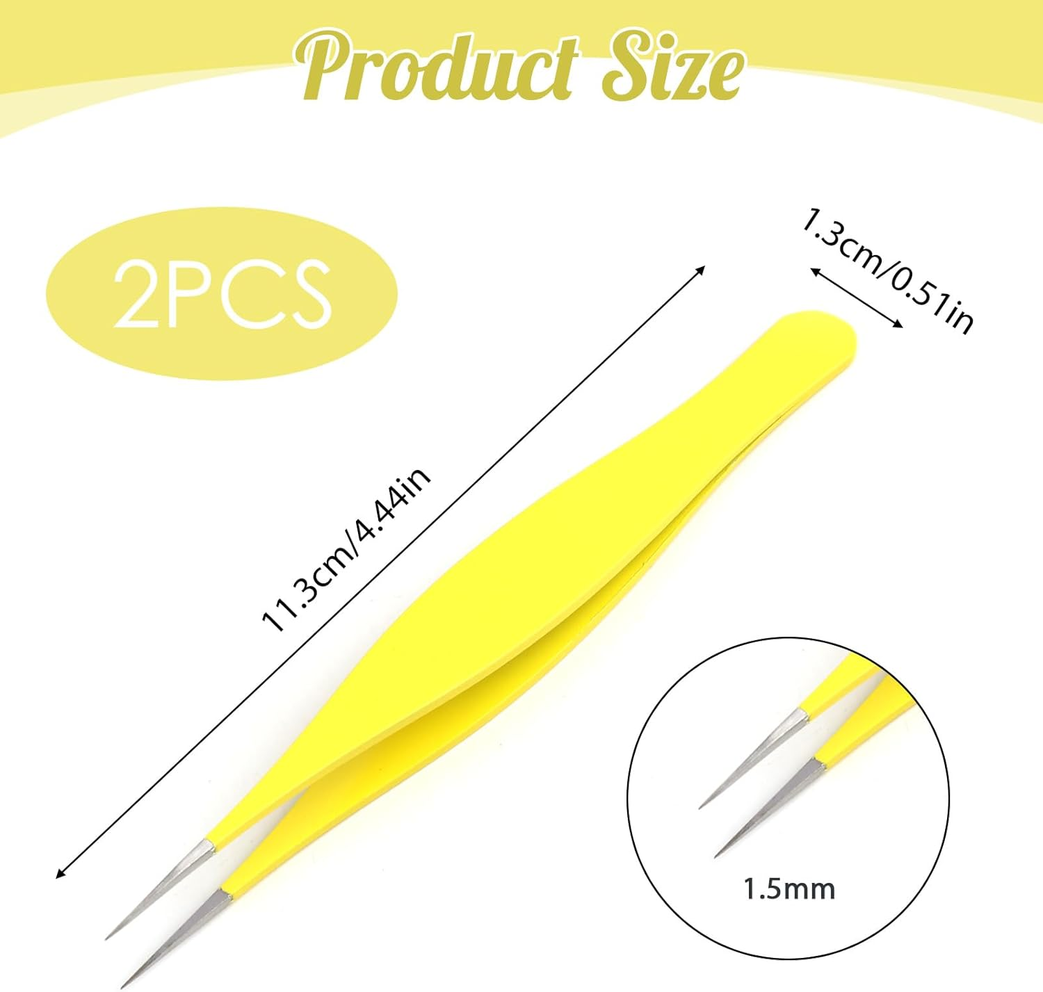 Precision Fine Point Tweezers Set for Men and Women - for Splinter, Tick, and Ingrown Hair Removal - Surgical Grade Stainless Steel image number 4