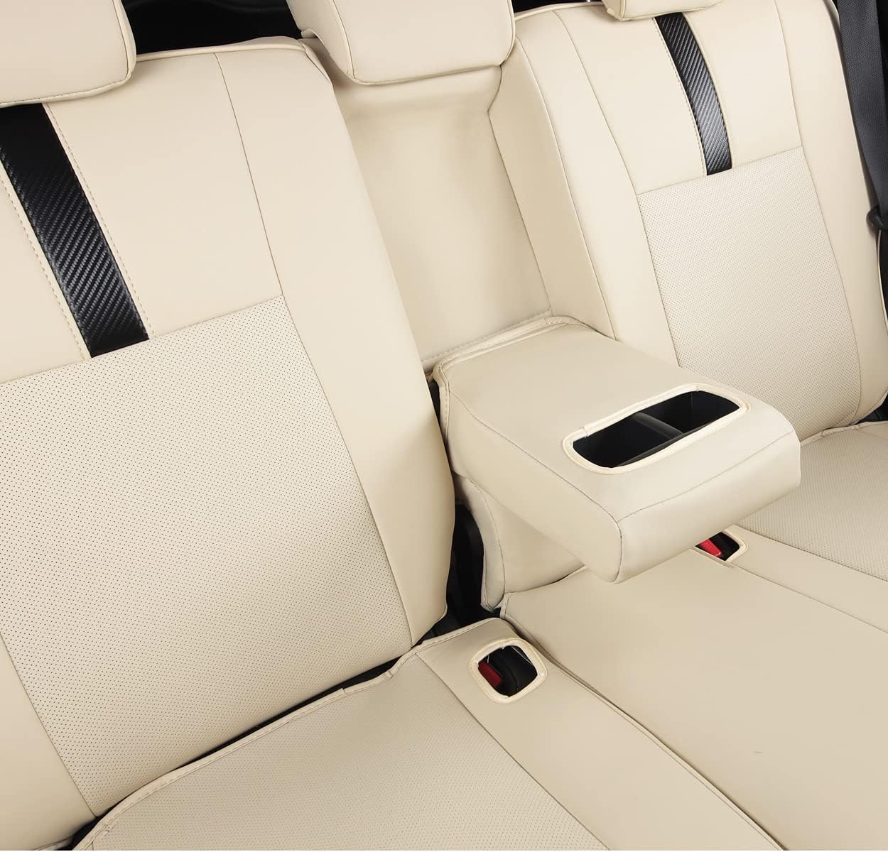 LULUDA Custom Fit RAV4 Seat Covers - Waterproof Faux Leather for Toyota RAV4 2013-2018 (Beige)